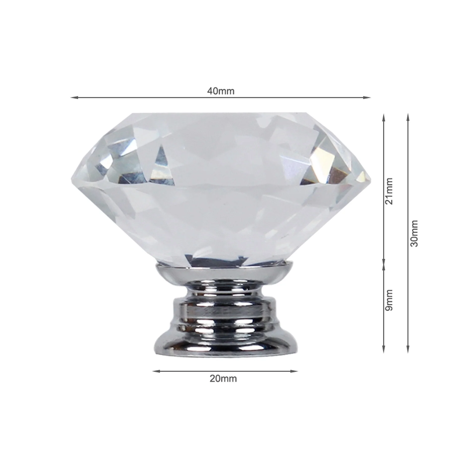 10 x Diamond Crystal Glass Knobs Drawer Handles Knobs - Image 7