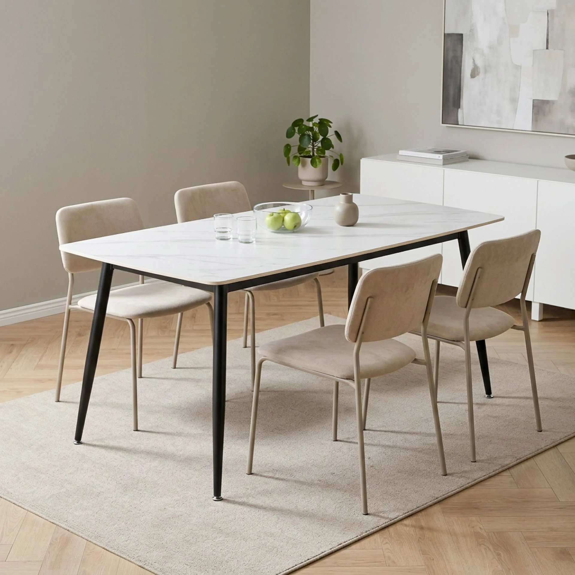 Adley Dining Table 160 x 80 x 75cm - White