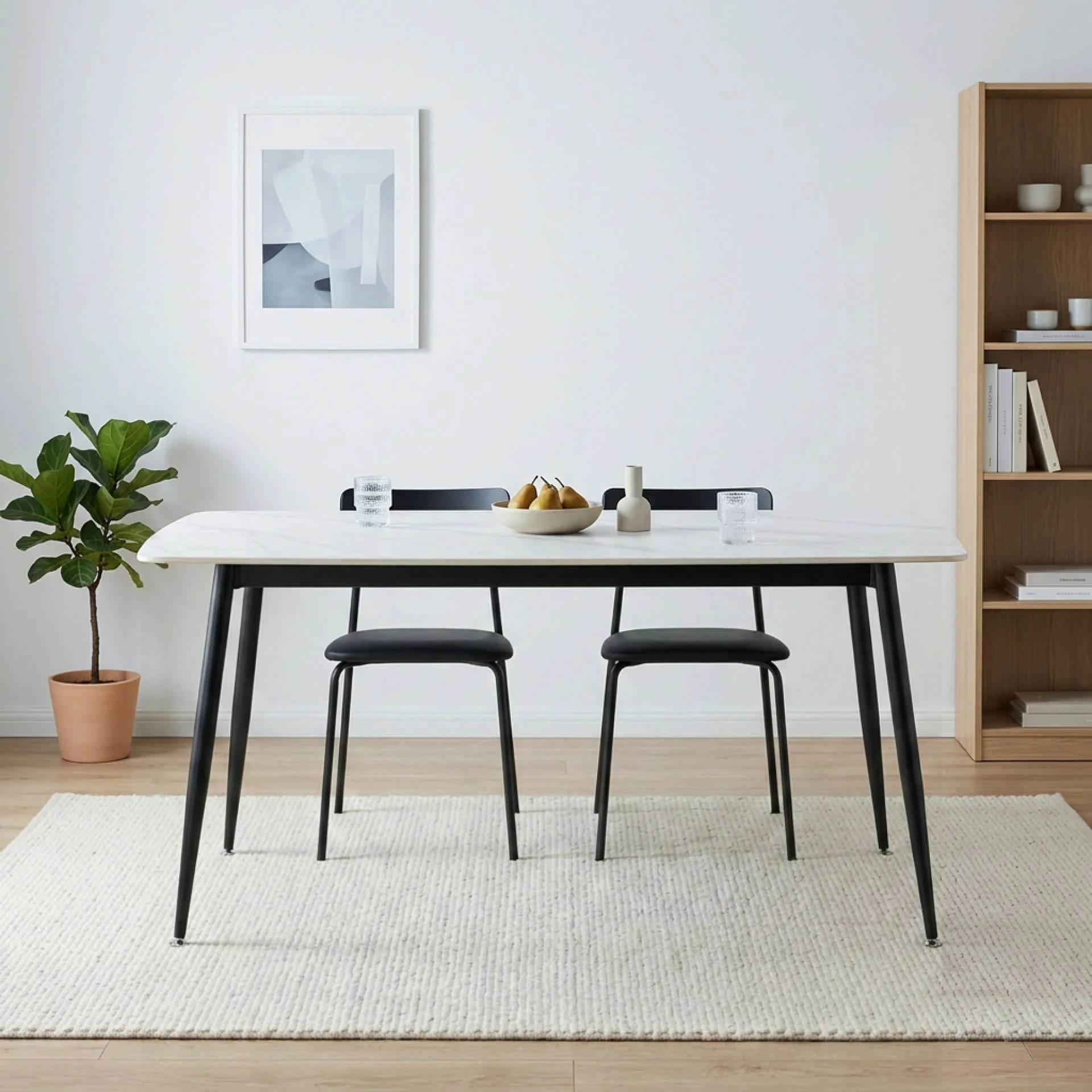 Adley Dining Table 160 x 80 x 75cm - White - Image 3