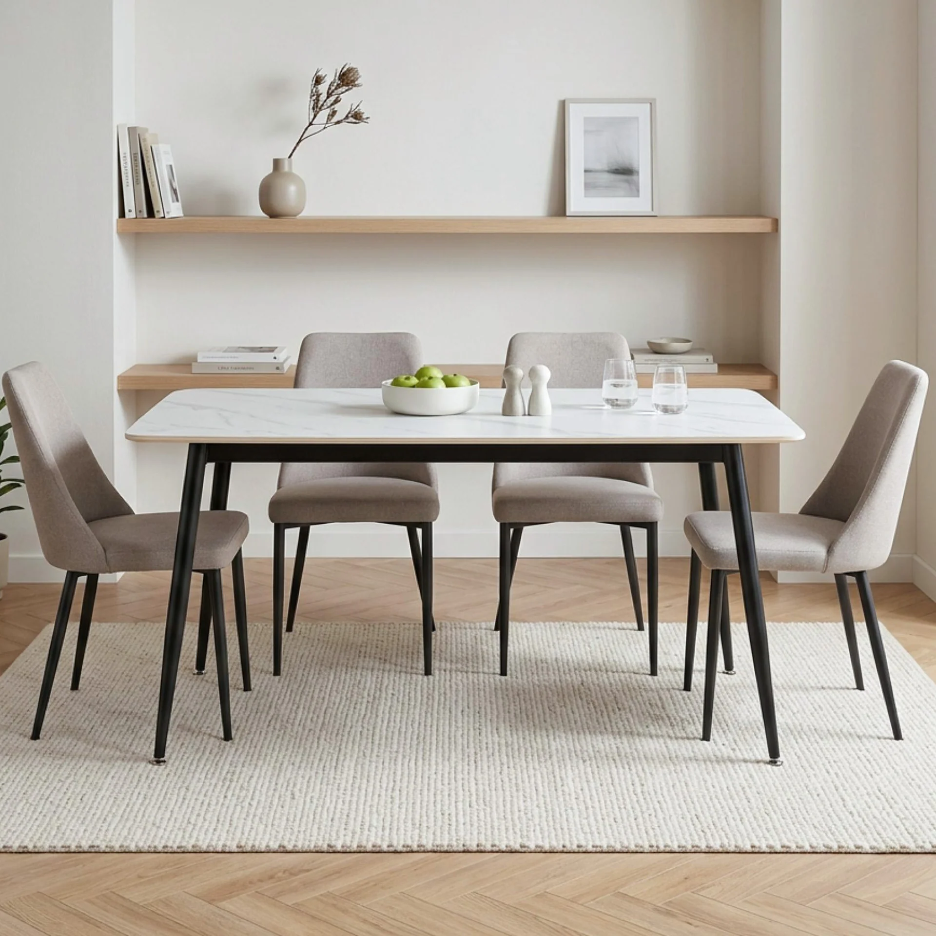 Adley Dining Table 160 x 80 x 75cm - White - Image 5