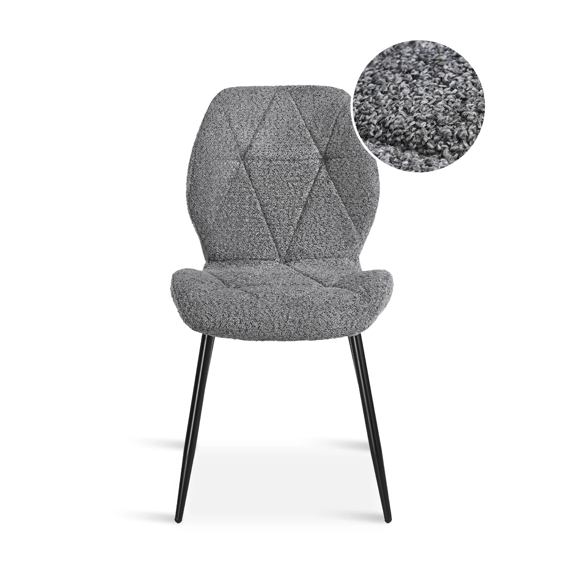 Nori Fabric Dining Chair - Set Of 4 - Grey - Image 9