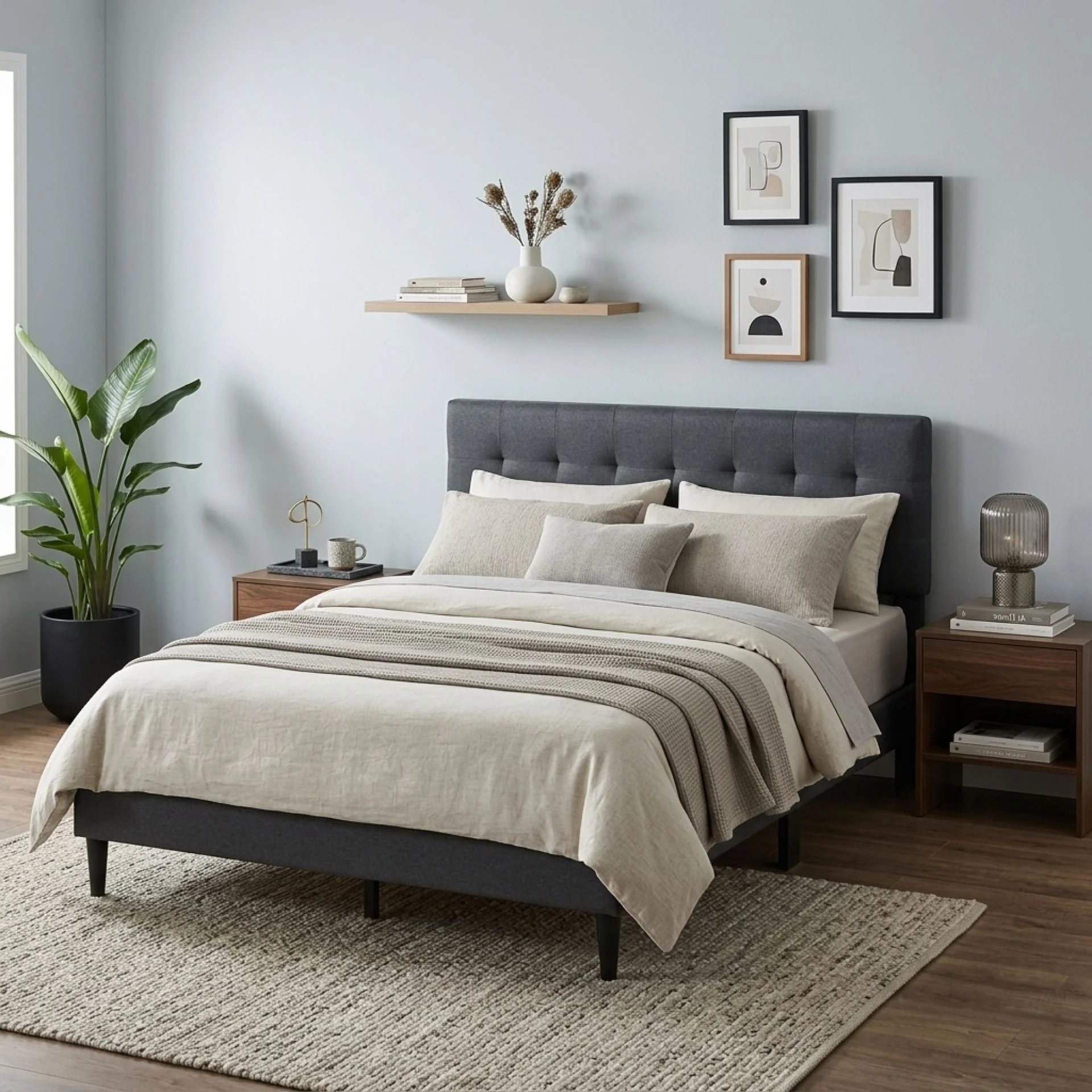 Kora Queen Bed Frame - Dark Grey