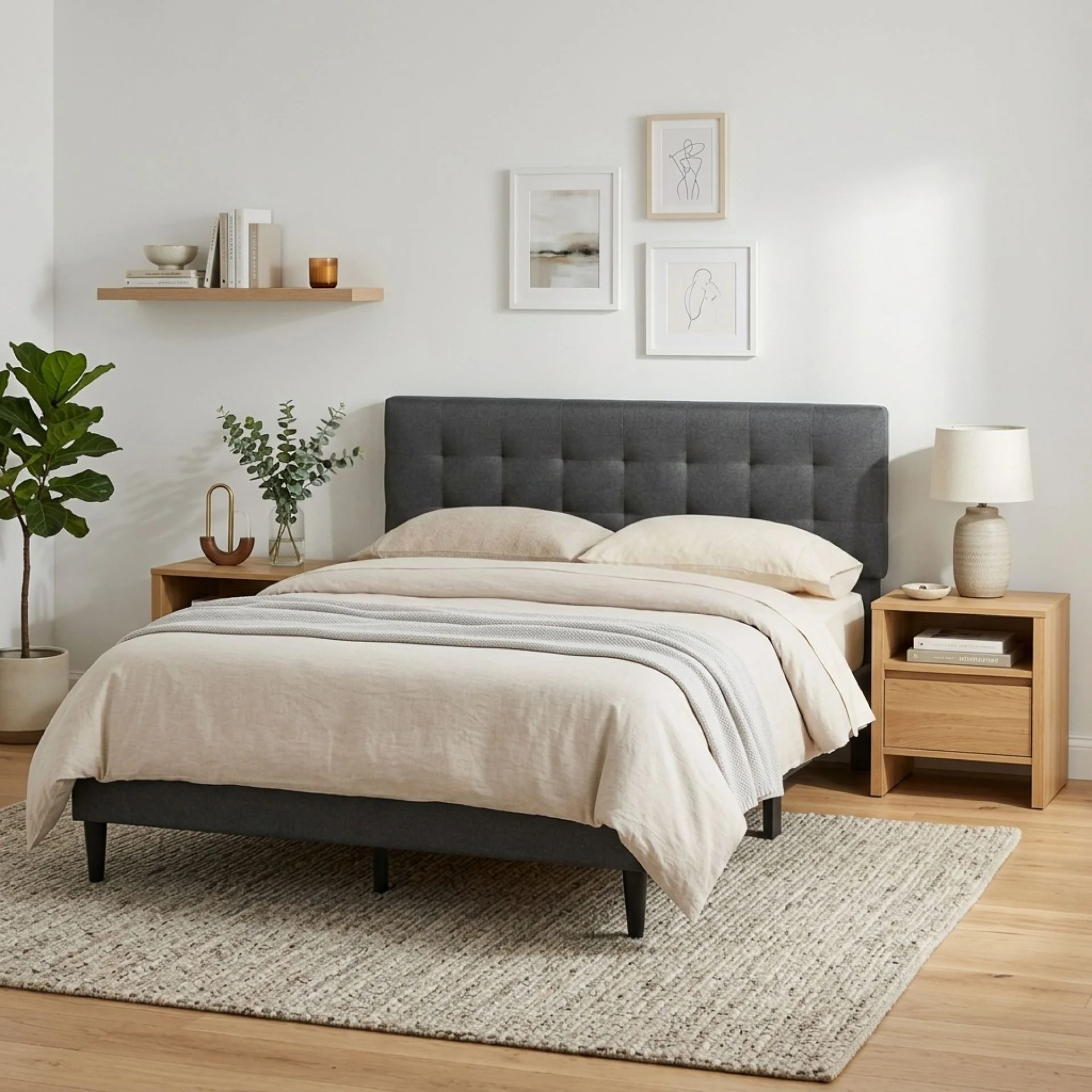 Kora Queen Bed Frame - Dark Grey - Image 4