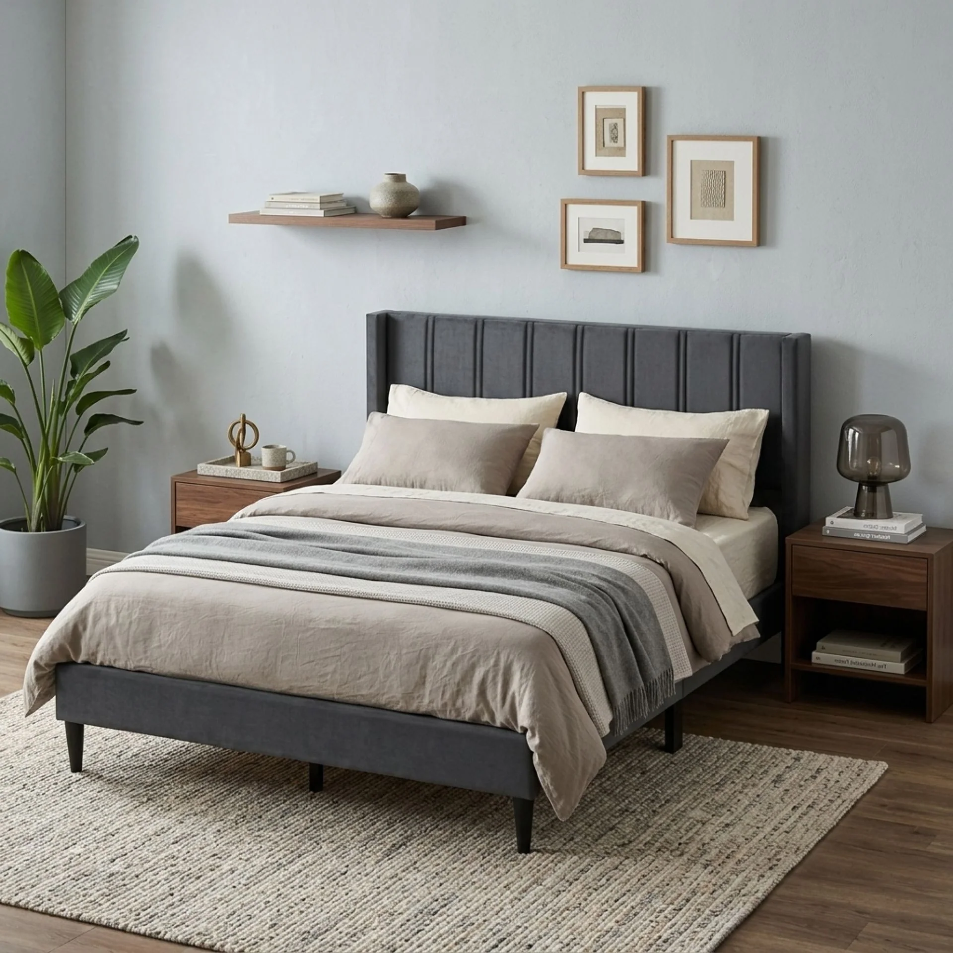 Rowen Queen Bed Frame - Charcoal