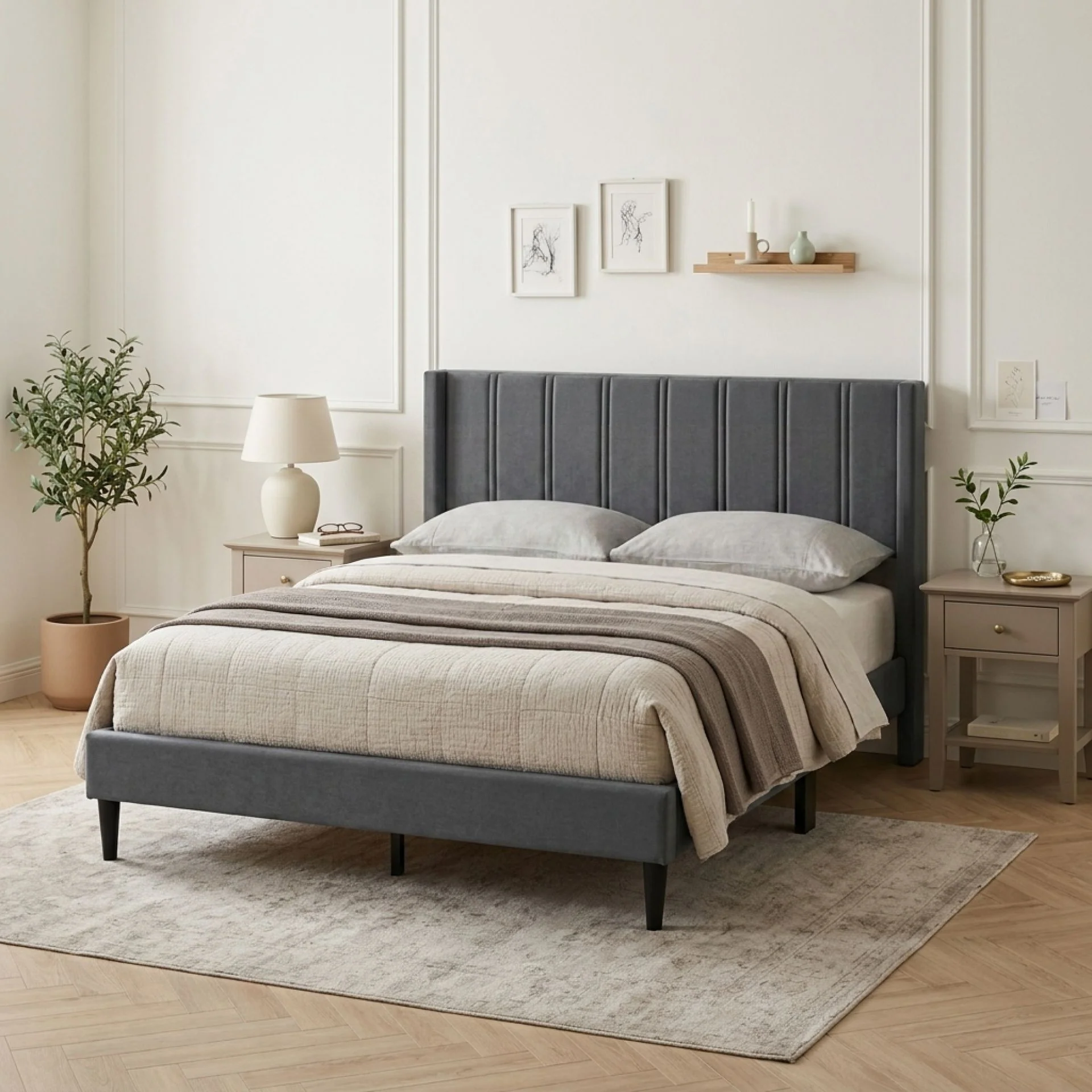 Rowen Queen Bed Frame - Charcoal - Image 4