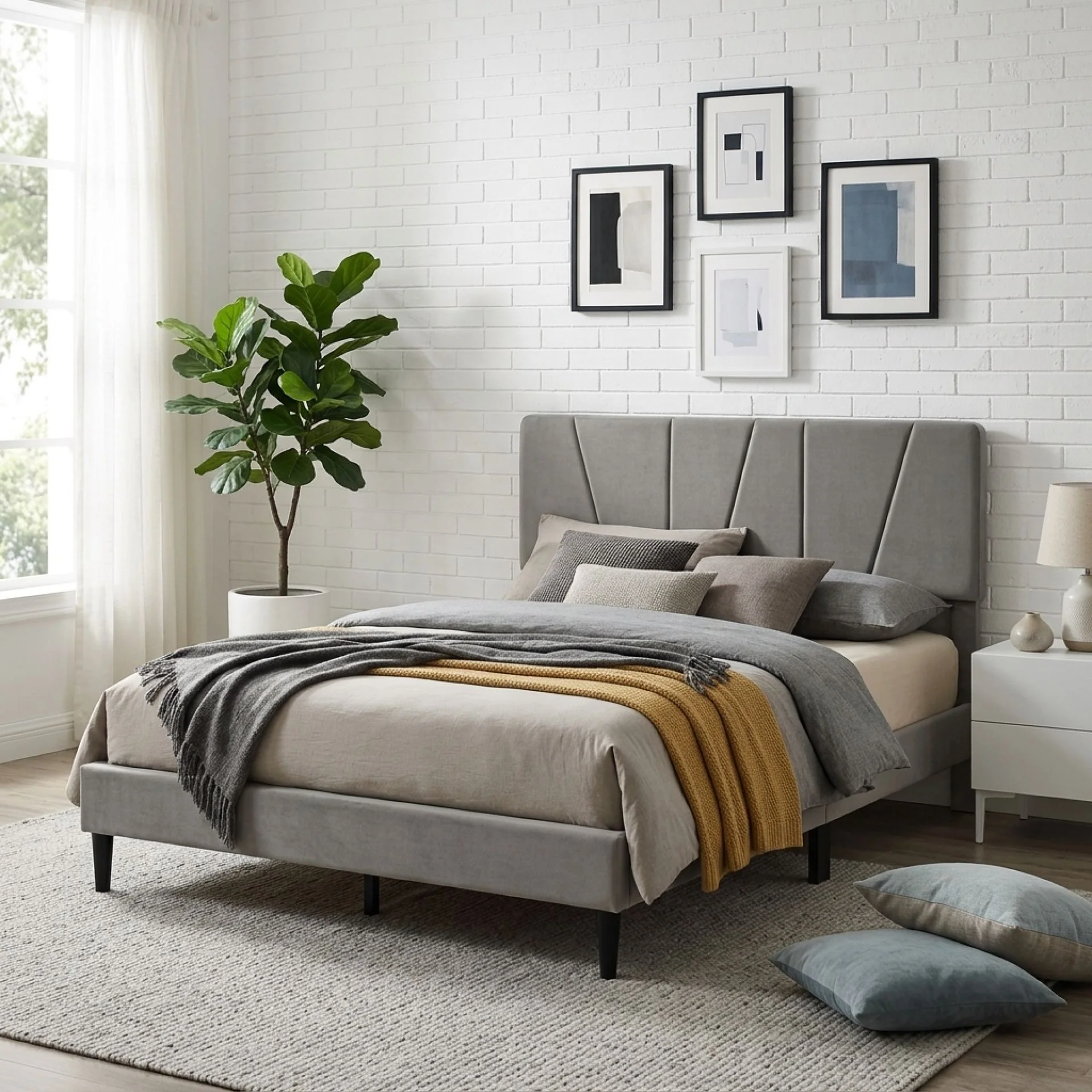 Sable Double Bed Frame - Grey - Image 3