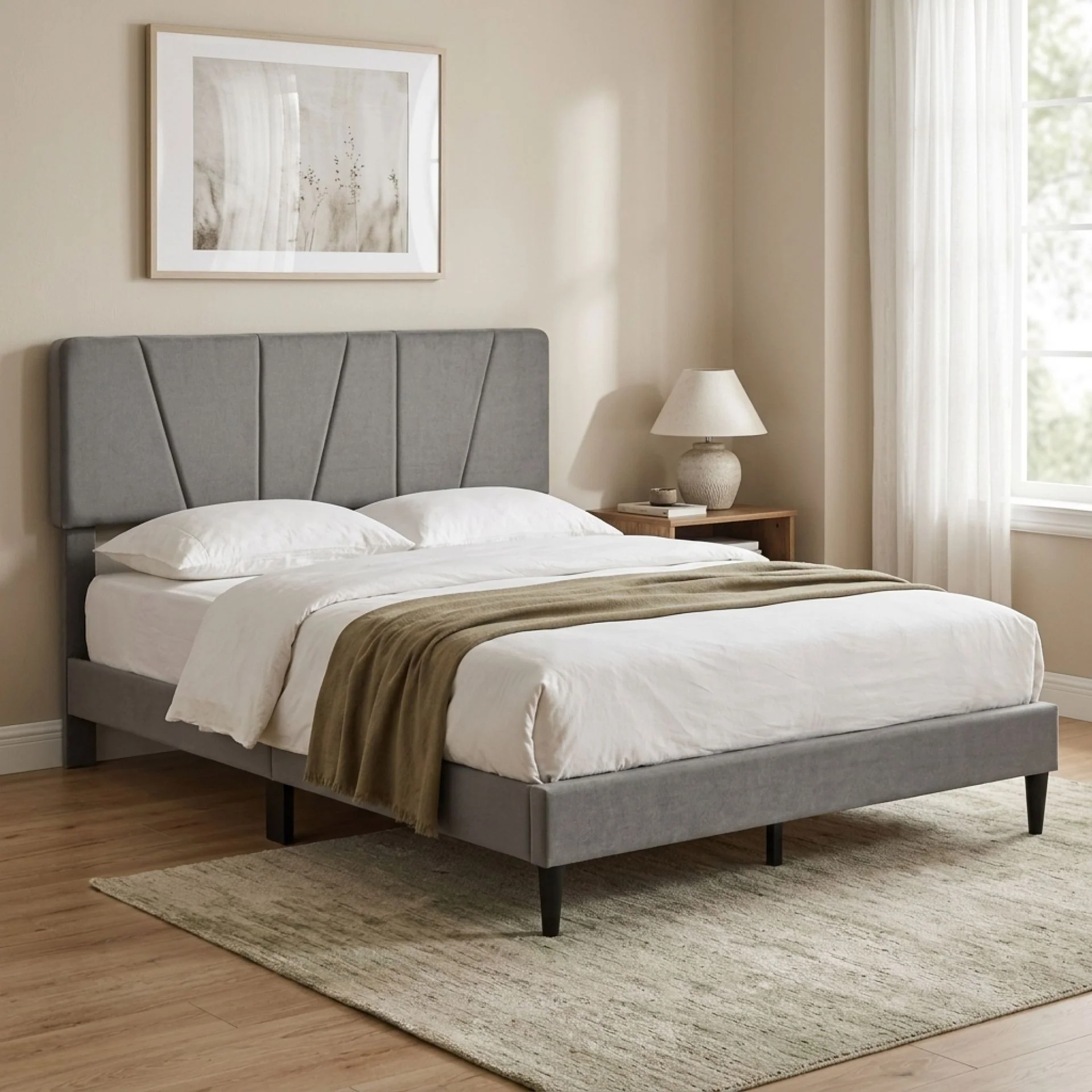 Sable Queen Bed Frame - Grey