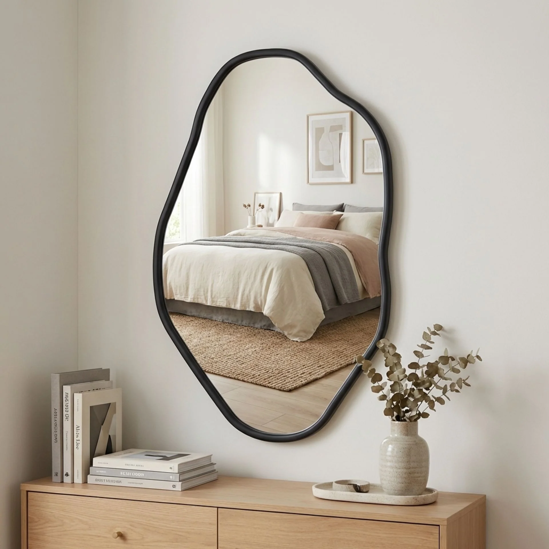 Moro Freeform Wall Mirror 91CM - Black