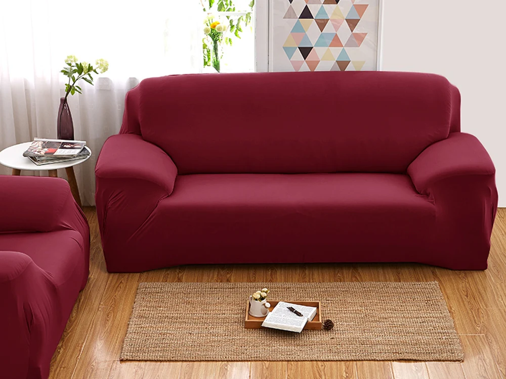 3 Seater Sofa Cover Couch Cover 190-230cm - RED - Image 3