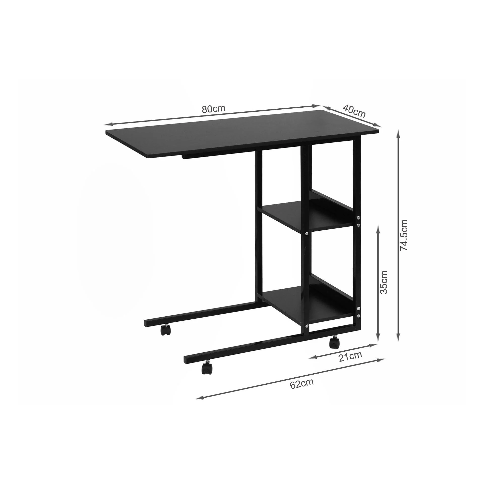 80 x 40 Laptop Stand Side Table - Black - Image 11