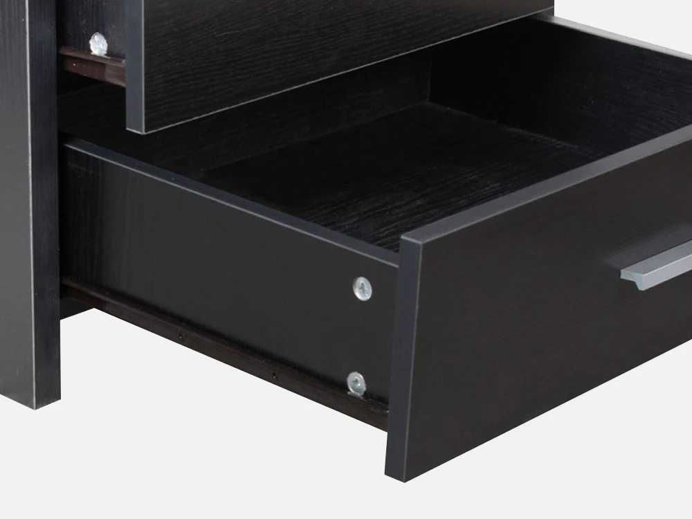 ABEL Bedside Table with 2 Drawer - BLACK - Image 7