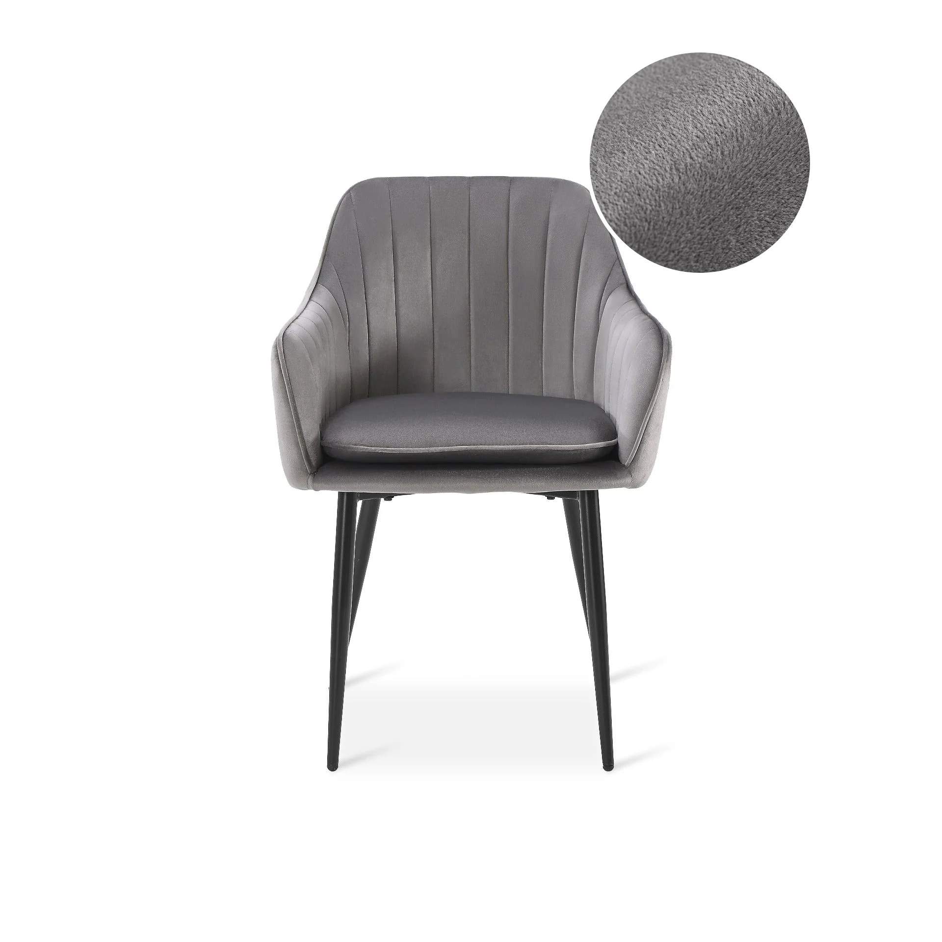 Adelaide Velvet Dining Chairs - Set of 2 - Light Grey - Image 6