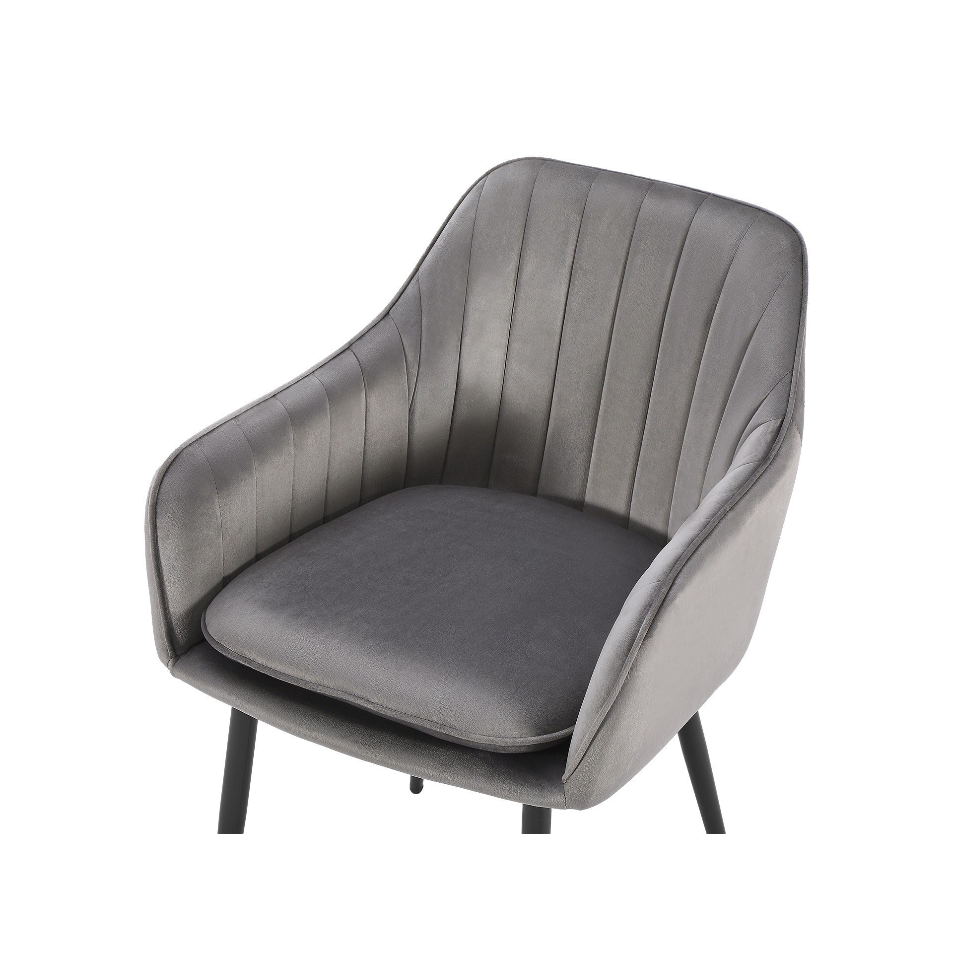 Adelaide Velvet Dining Chairs - Set of 2 - Light Grey - Image 7