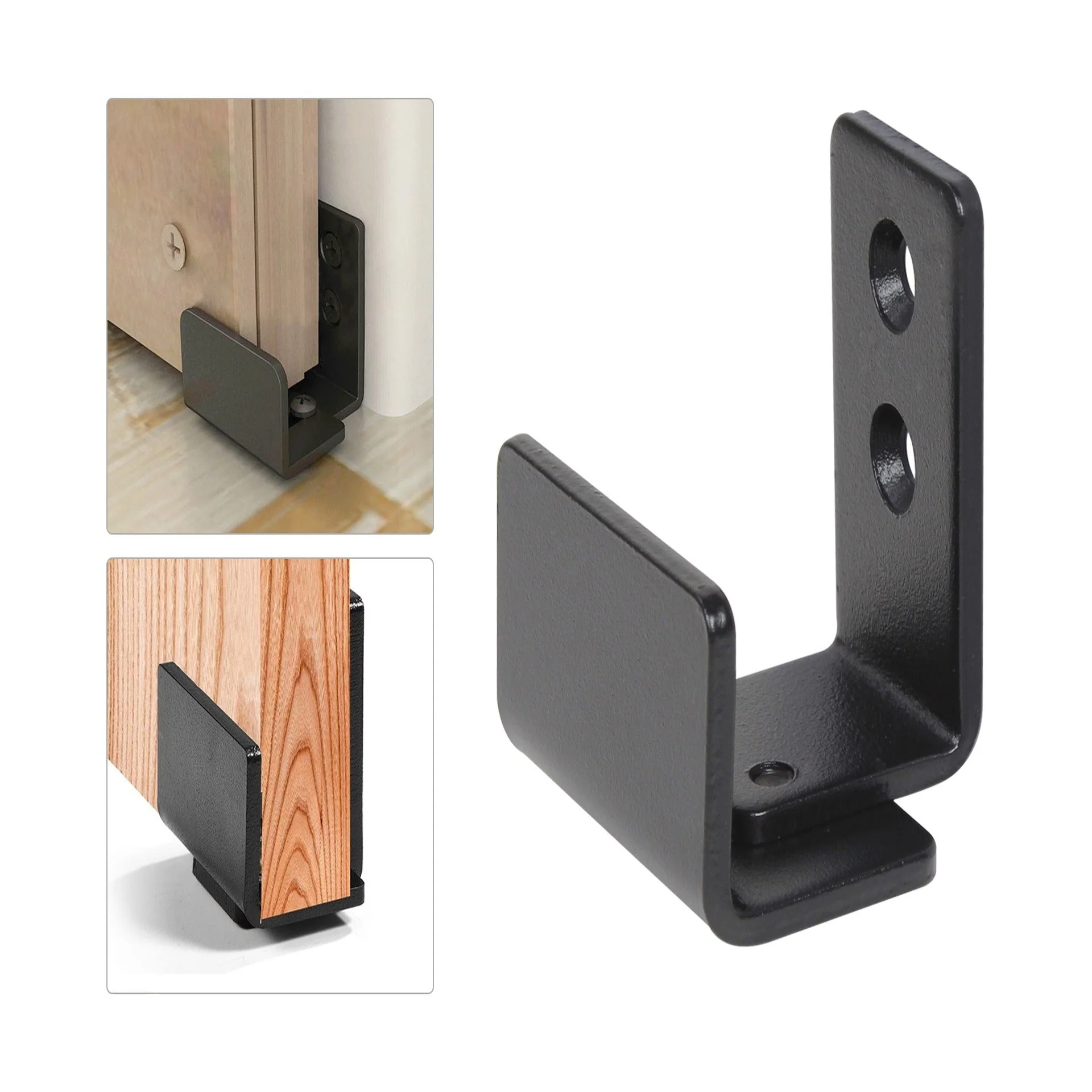 Sliding Barn Door Hardware Bottom Floor Guide Steel Set - Image 3
