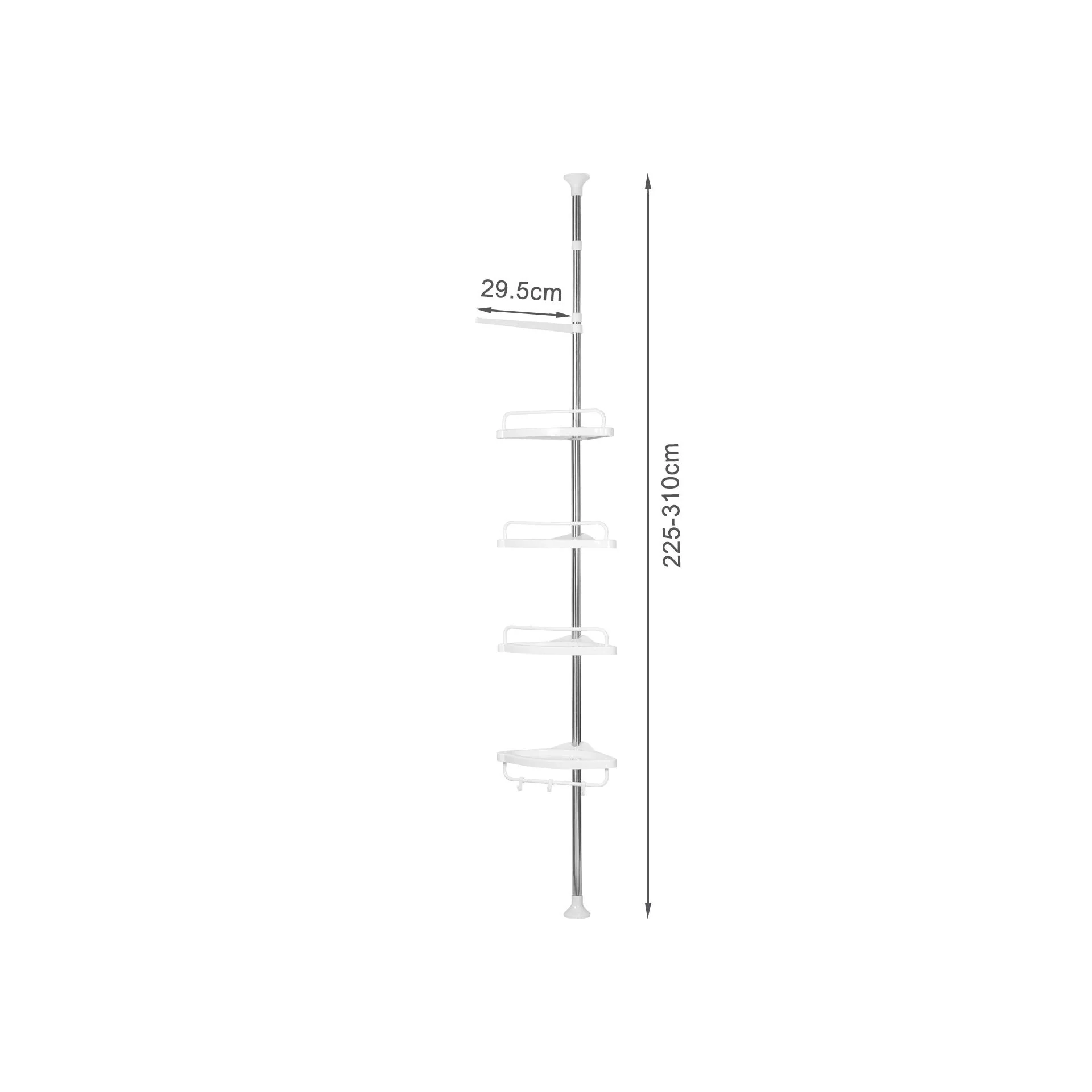 Adjustable Tension Pole Corner Shower Caddy - Image 10