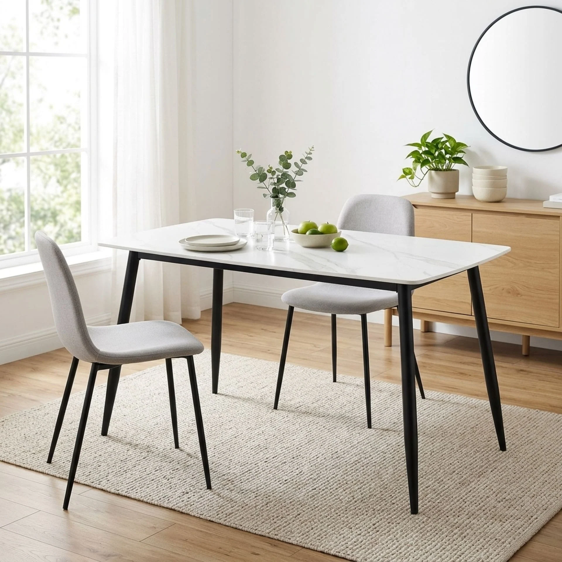 Adley Dining Table 140 x 80 x 75cm - White - Image 2