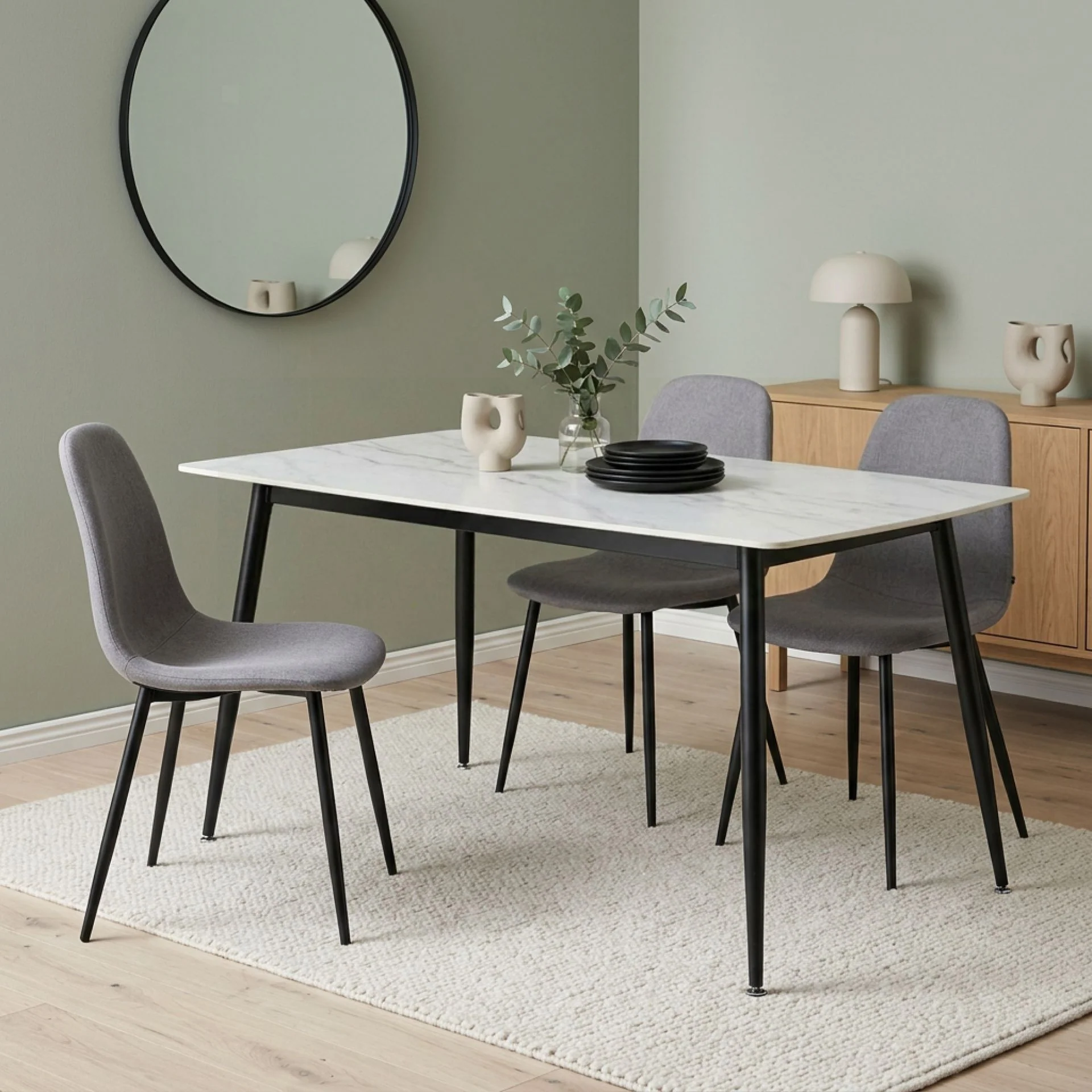 Adley Dining Table 140 x 80 x 75cm - White - Image 4