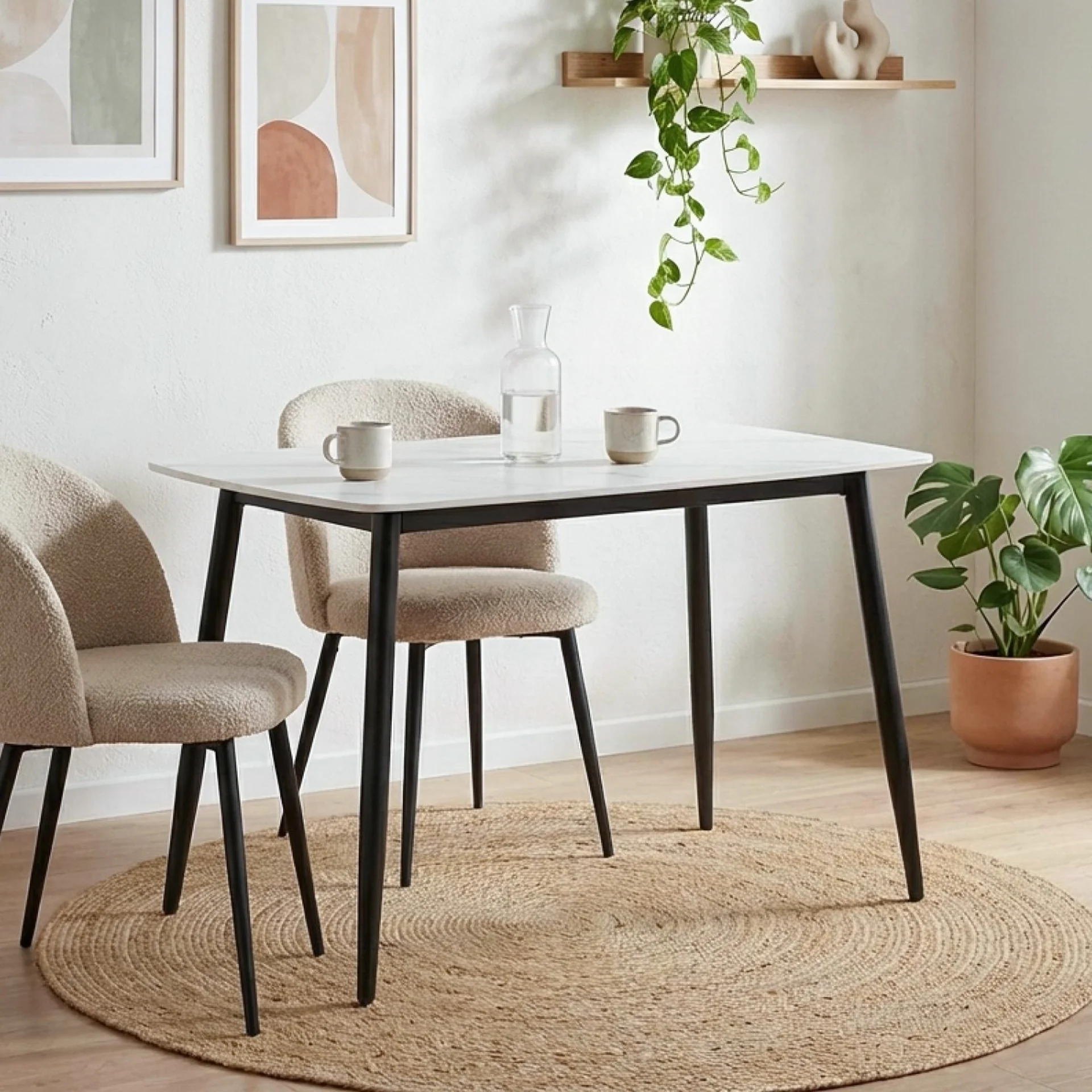 Adley Matt Ceramic Dining Table 120 x 69.5cm - White - Image 4