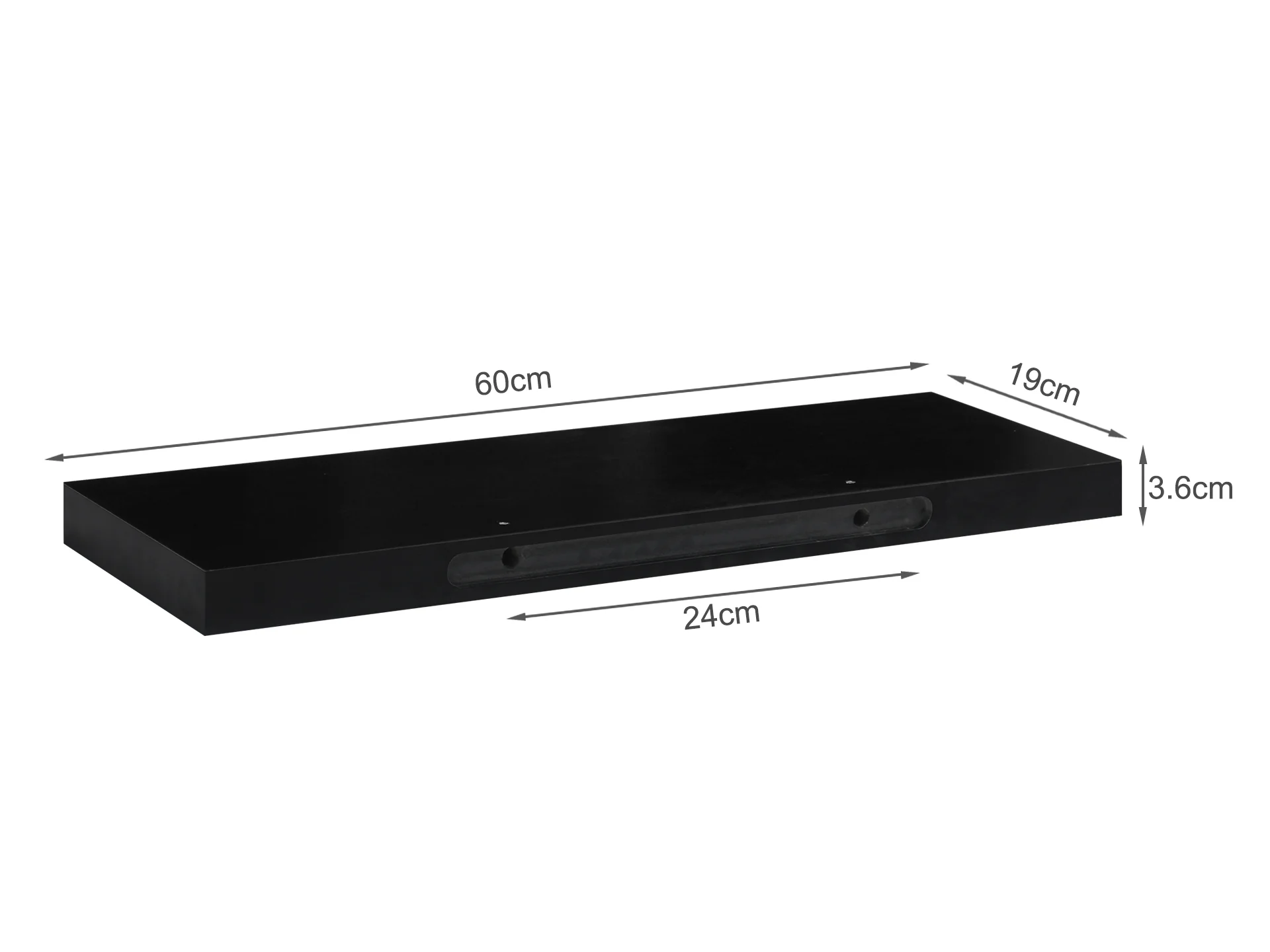 Alakol Floating Shelf 60cm - Black - Image 6