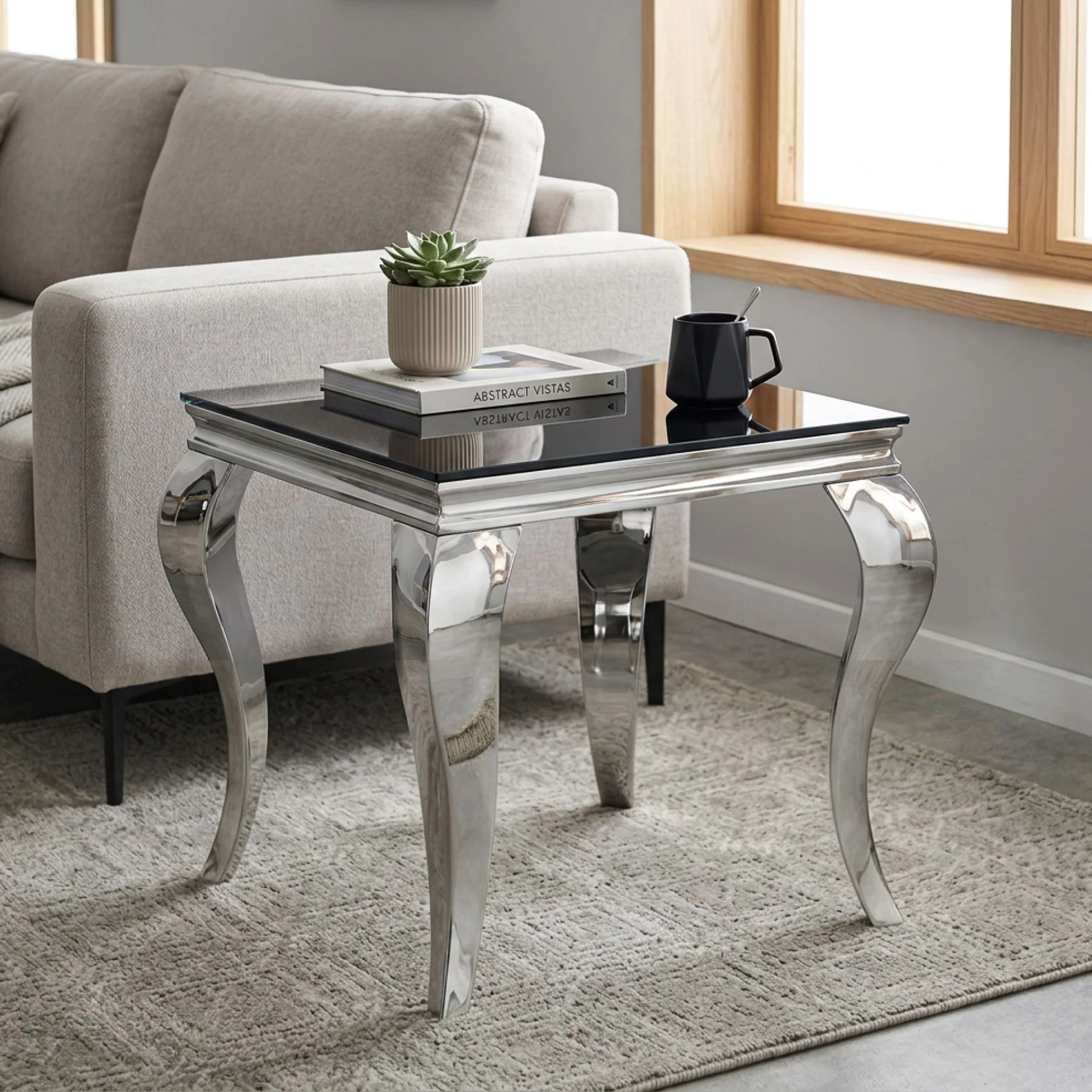 Alba Tempered Glass Side Table - Black - Image 5