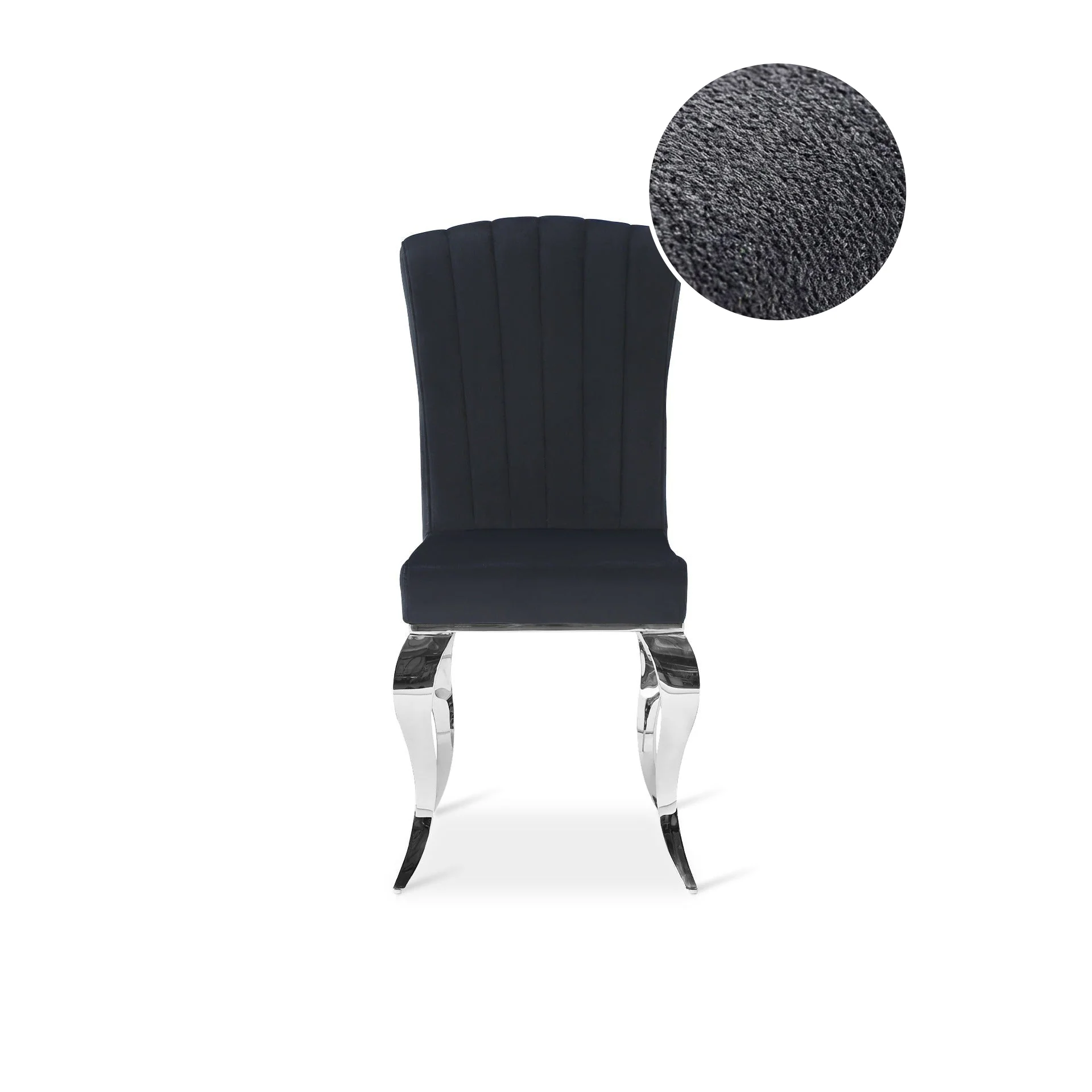 Alba Velvet Dining Chairs - Set of 4 - Charcoal - Image 7