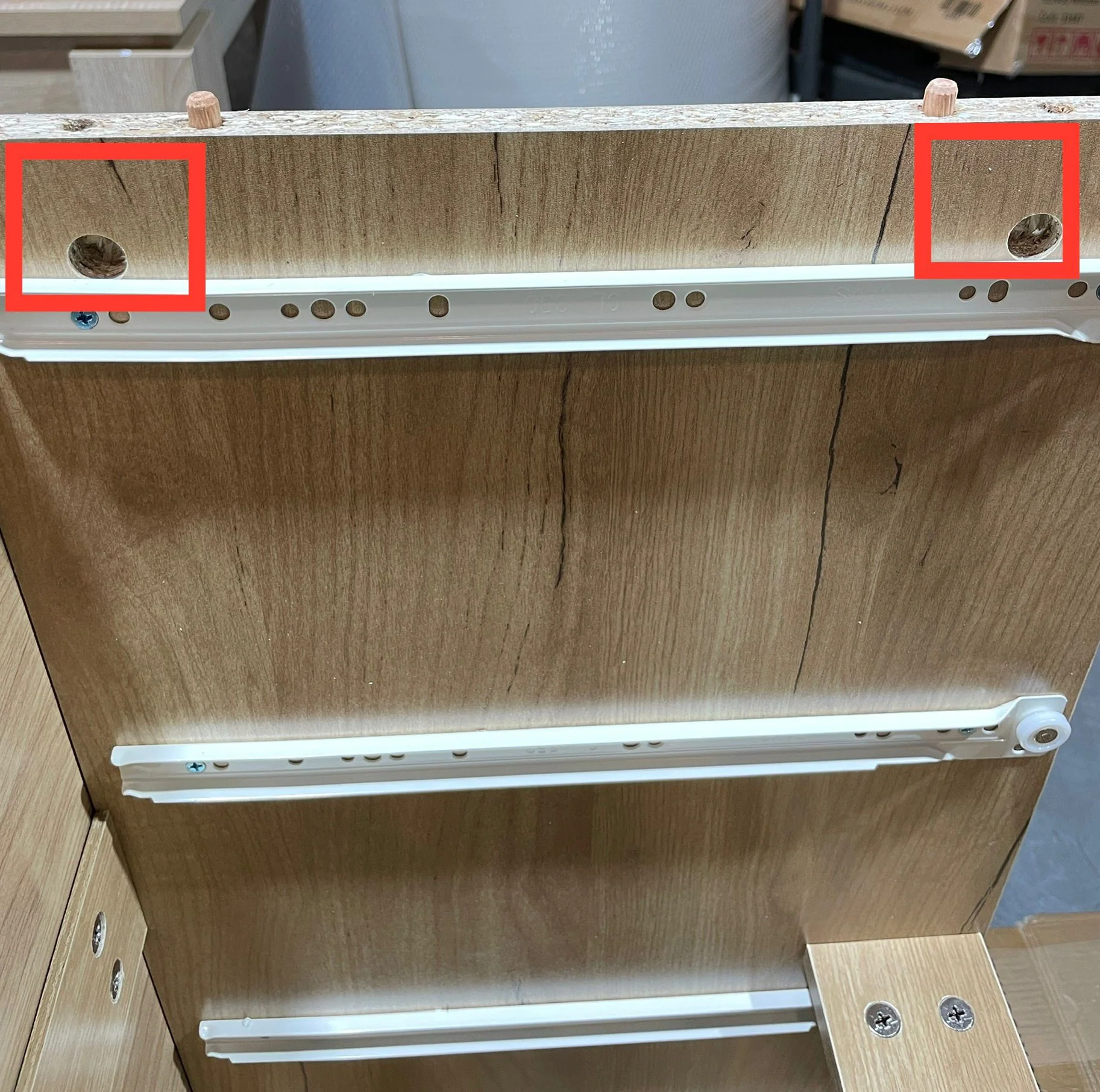 Tallboy with 6 Drawers - Oak + White - Image 3