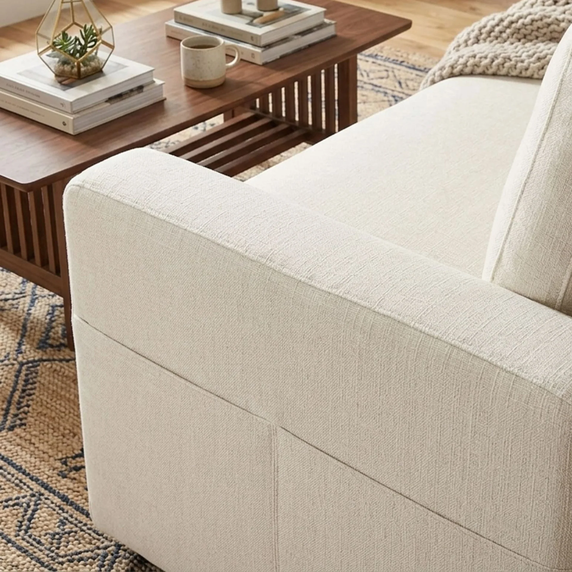 Amy 3 Seater Sofa Bed with Storage - Beige - Image 5