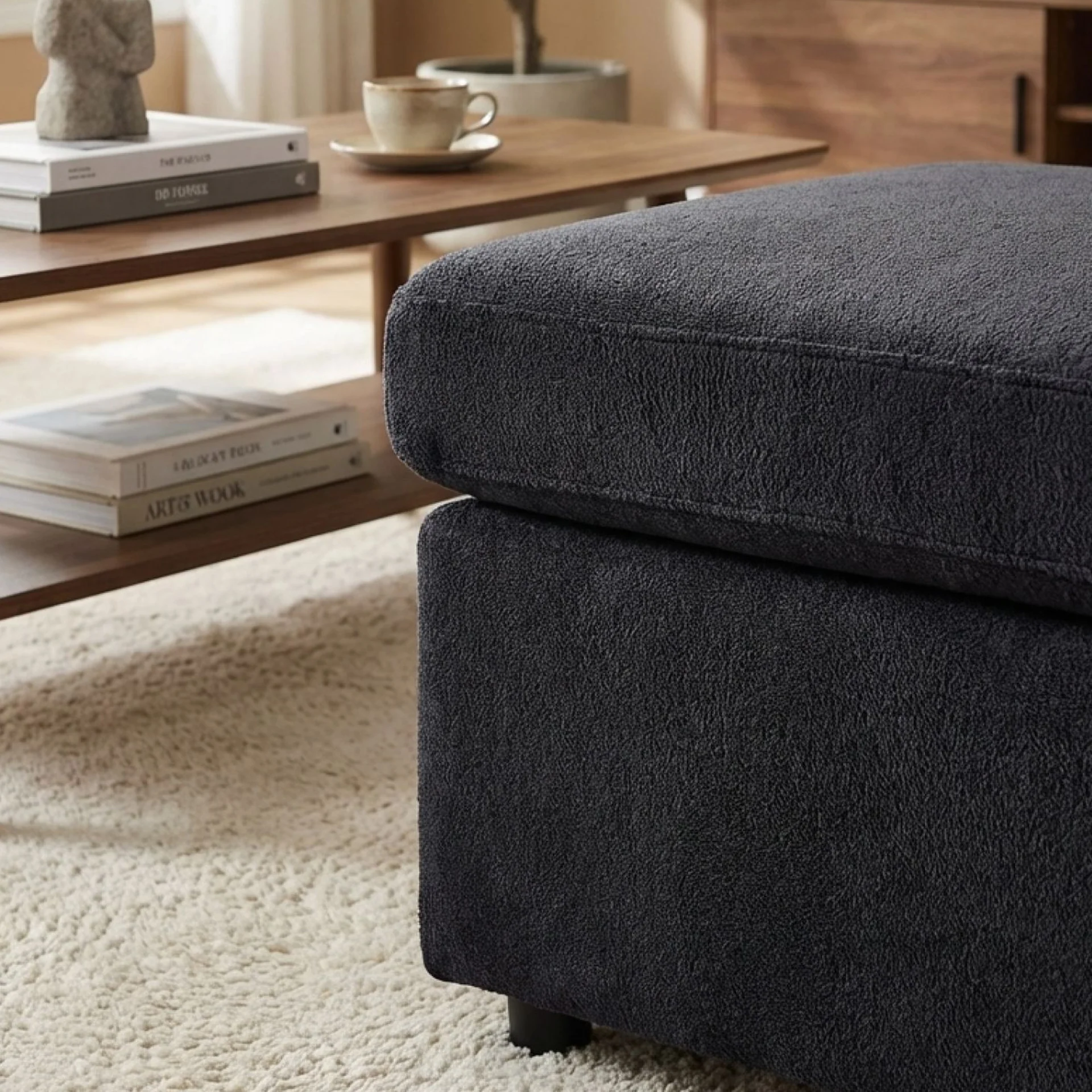 Amy 3 Seater Sofa Bed with Storage - Black - Image 8