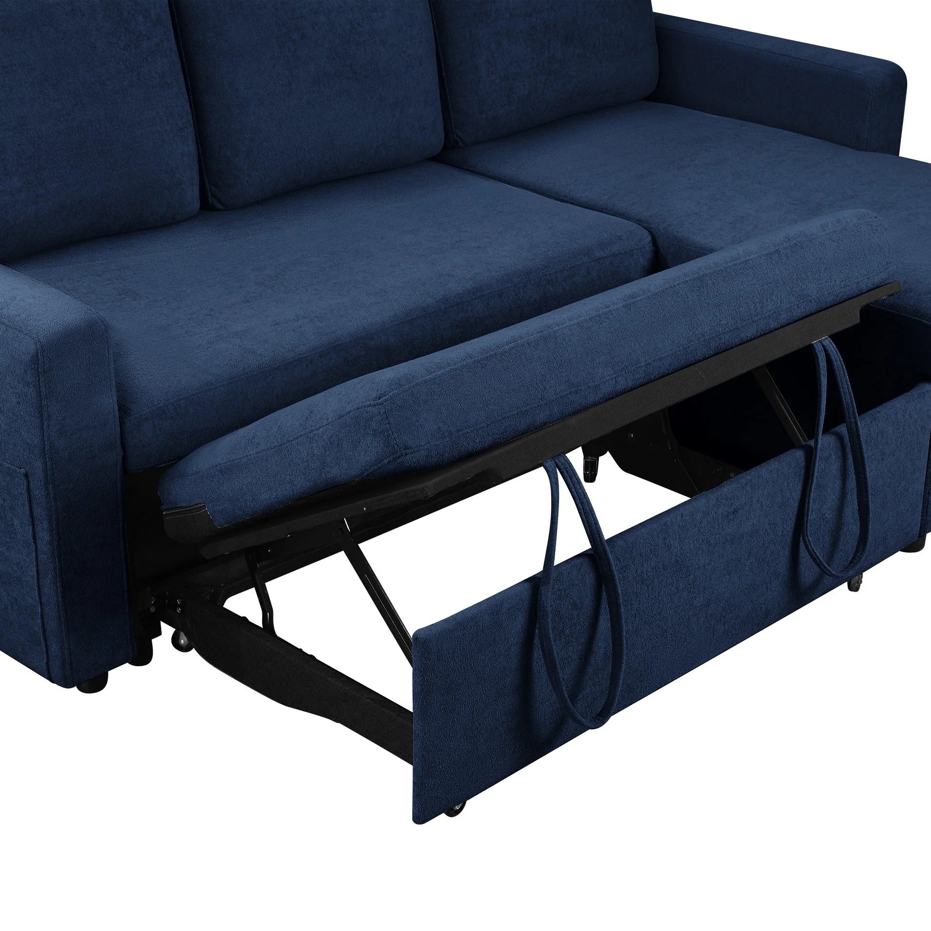 Amy 3 Seater Sofa Bed with Storage - Blue - Image 13
