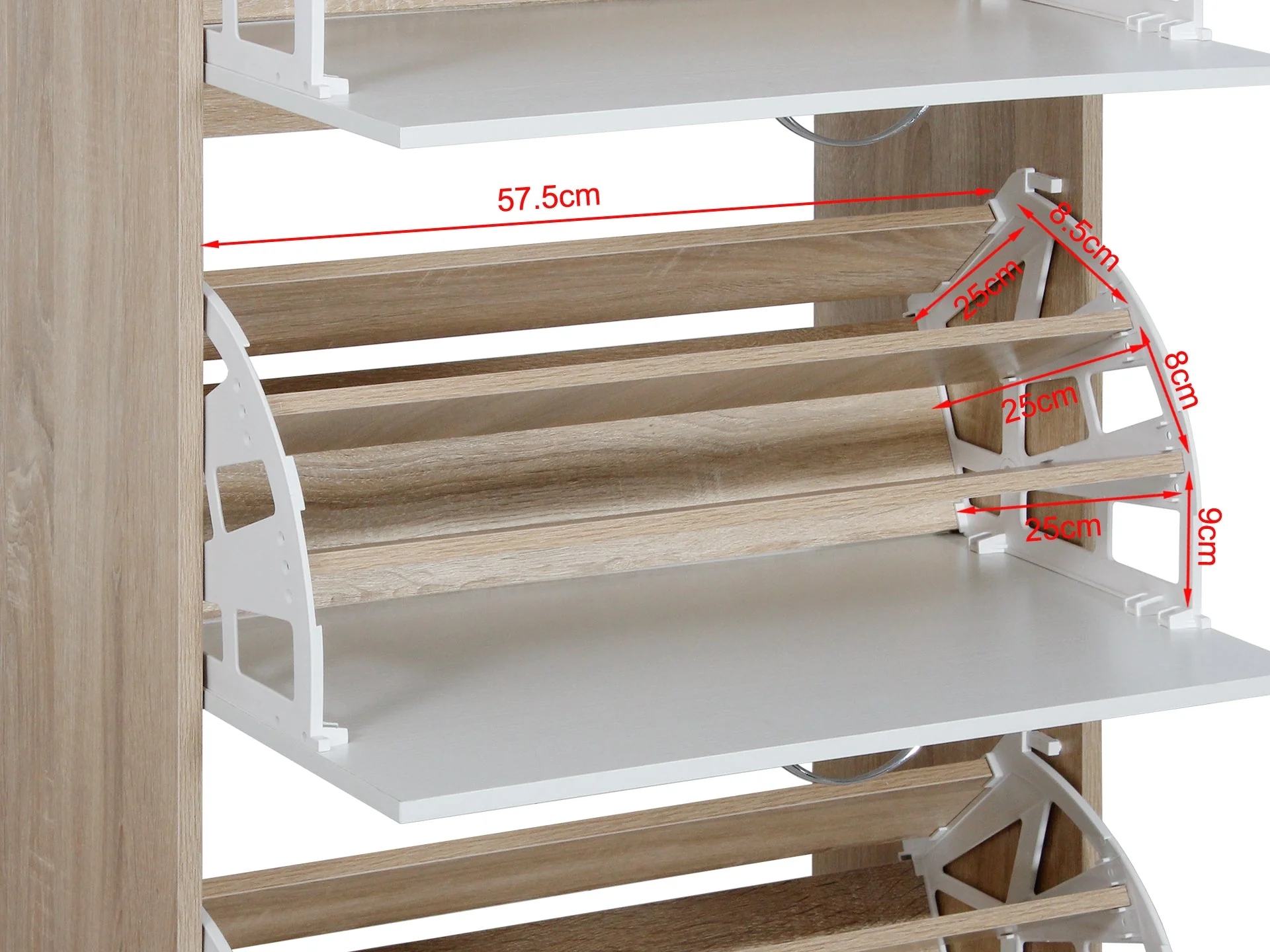 ANAU 3 Drawer Shoe Cabinet Storage - OAK - Image 6