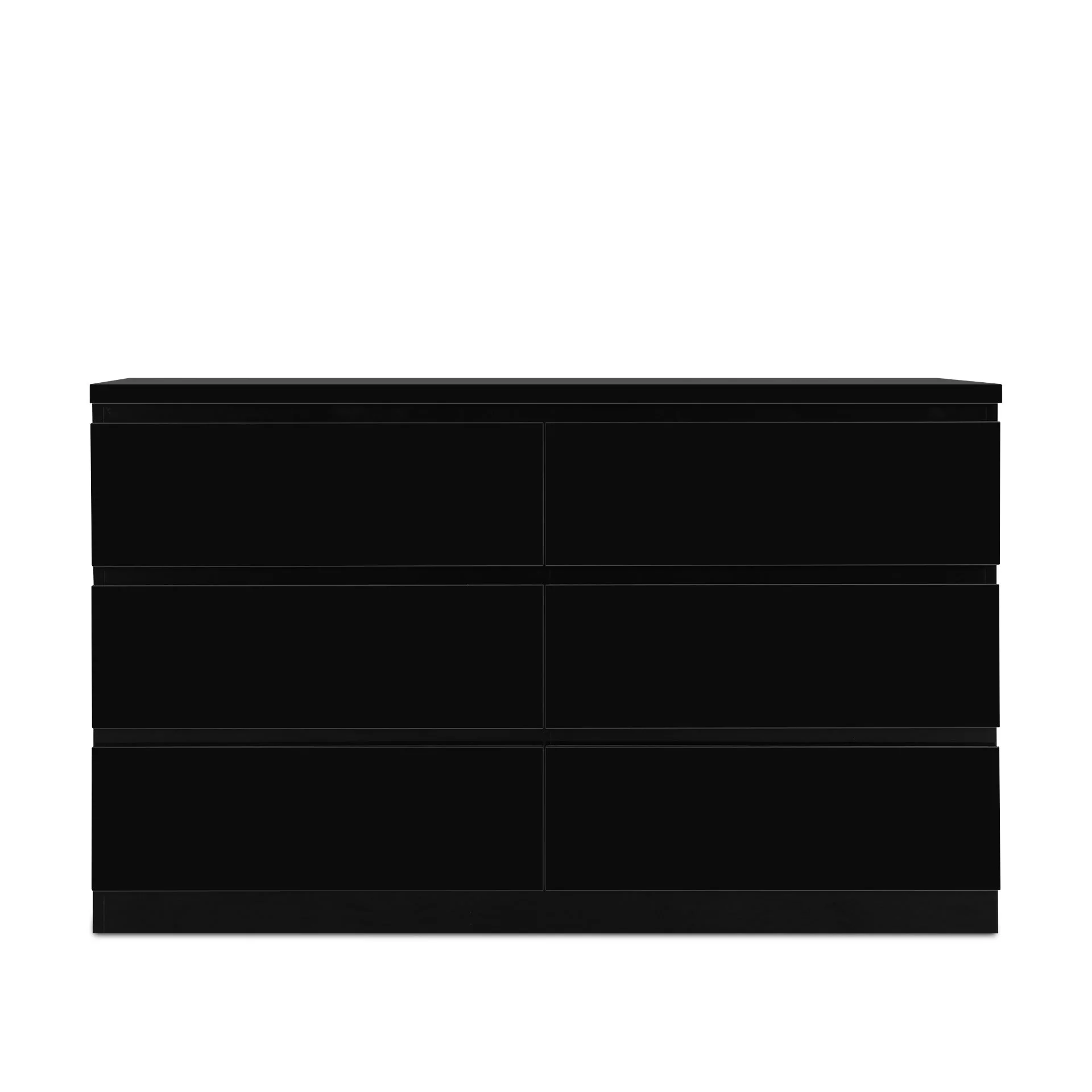 Angeles High Gloss 6 Drawer Lowboy - Black - Image 9