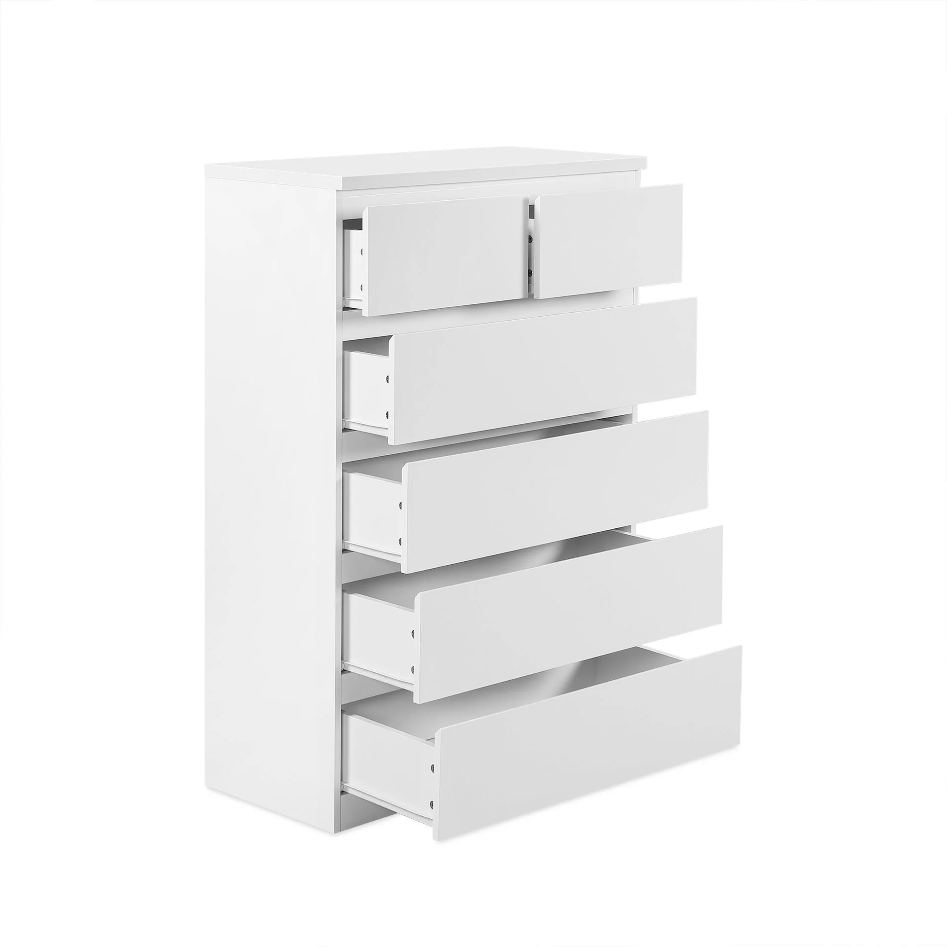 Angeles High Gloss 6 Drawer Tallboy - White - Image 9