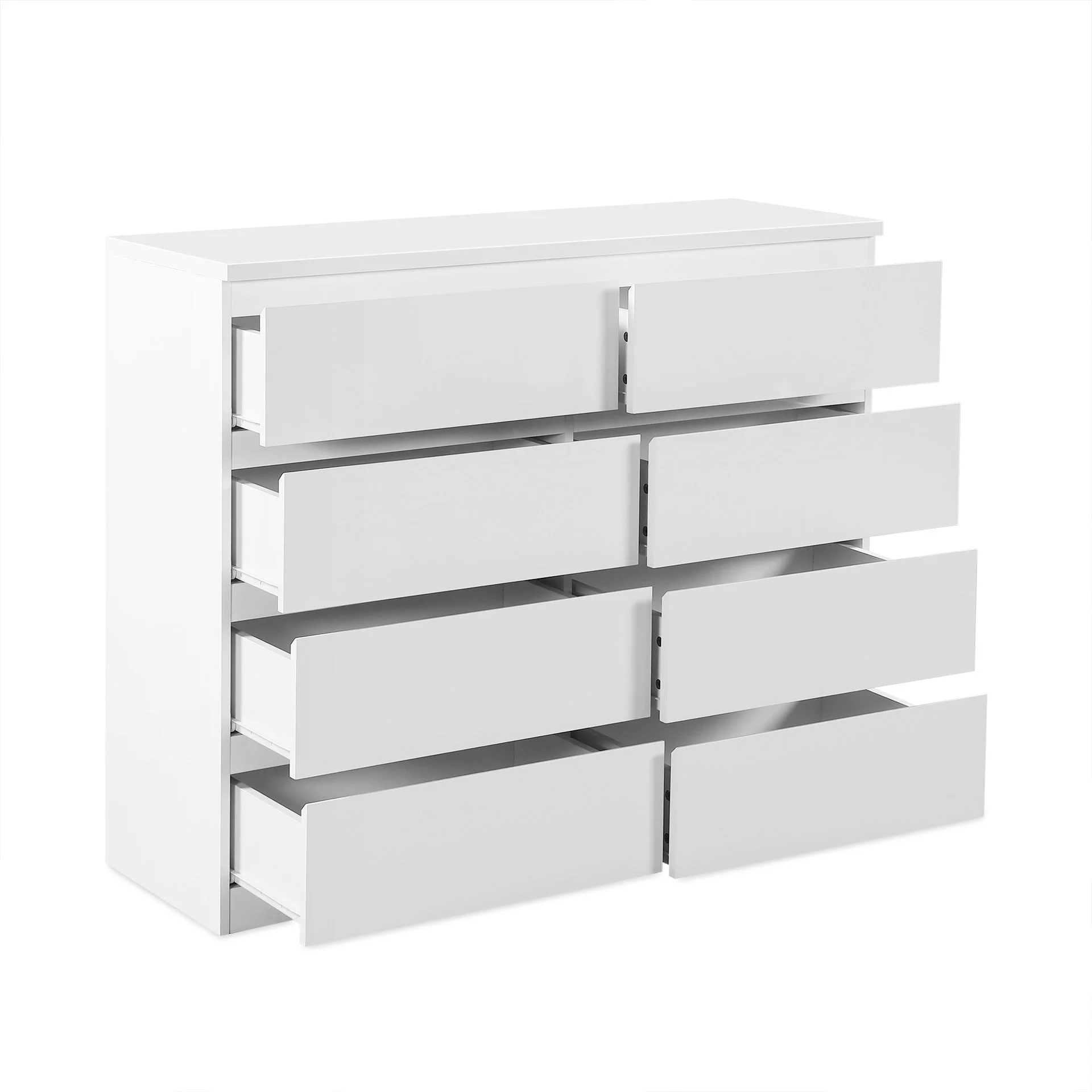 Angeles High Gloss 8 Drawer Lowboy - White - Image 10