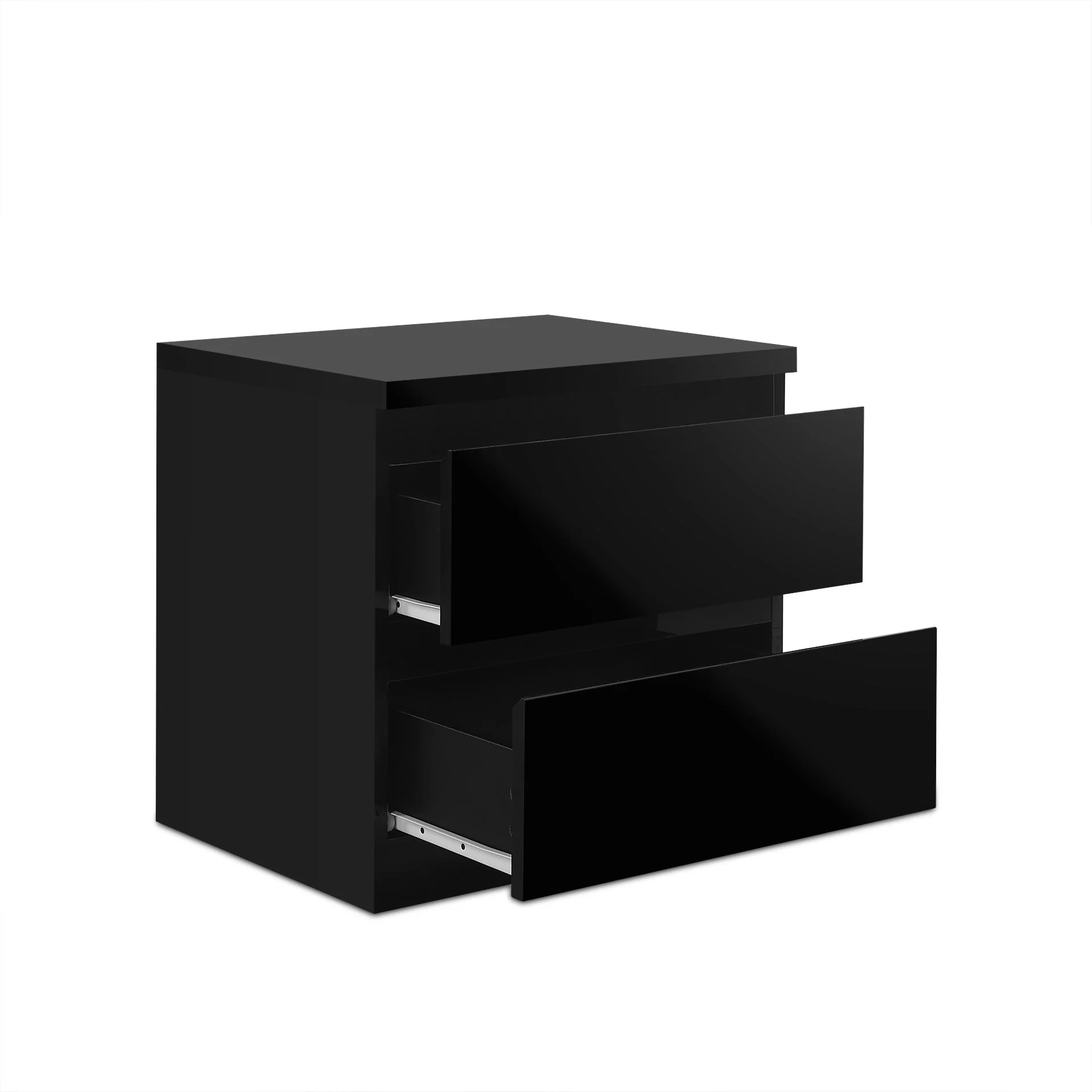 Angeles High Gloss Bedside Table - Black - Image 9