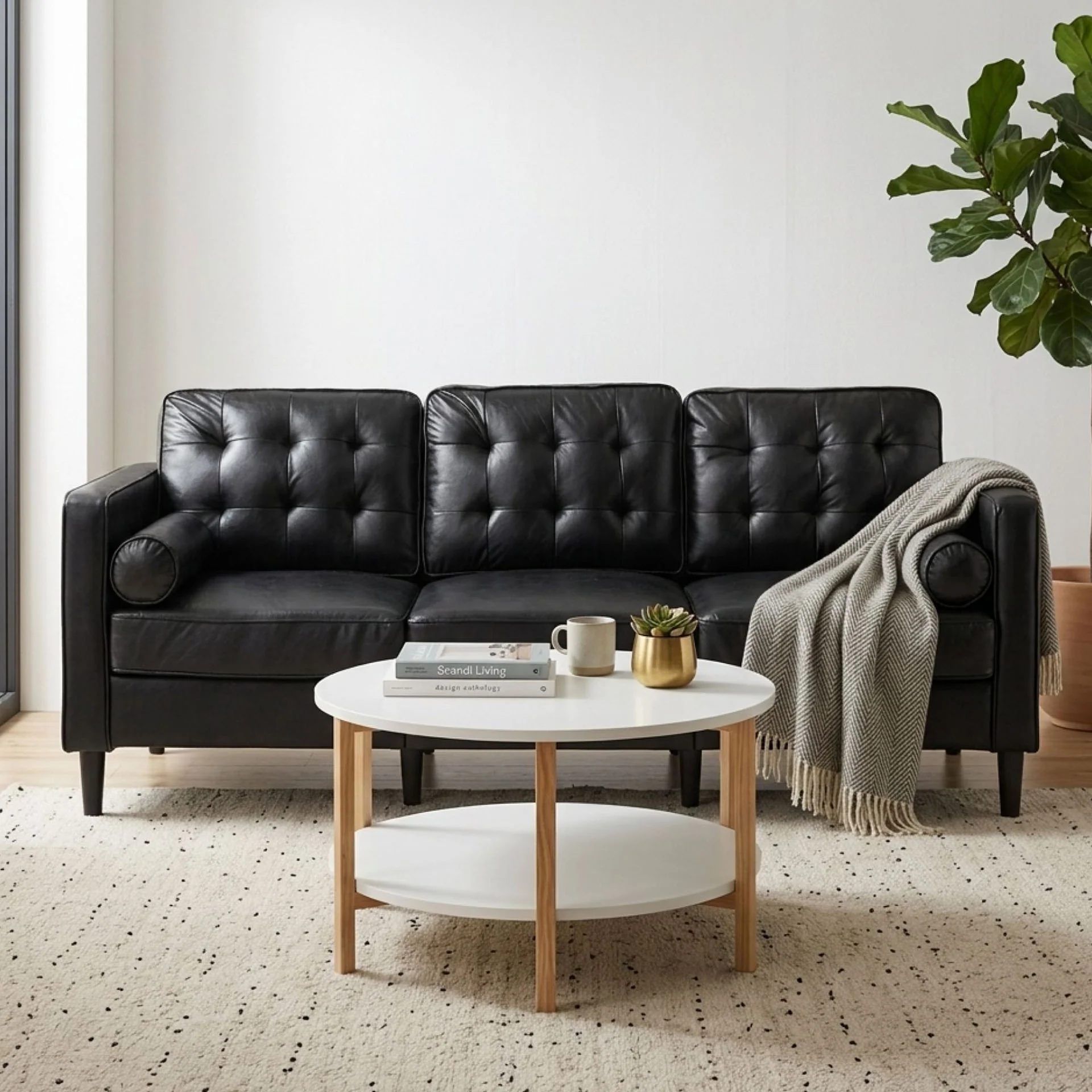 Apex 3 Seater Sofa - Black - Image 4