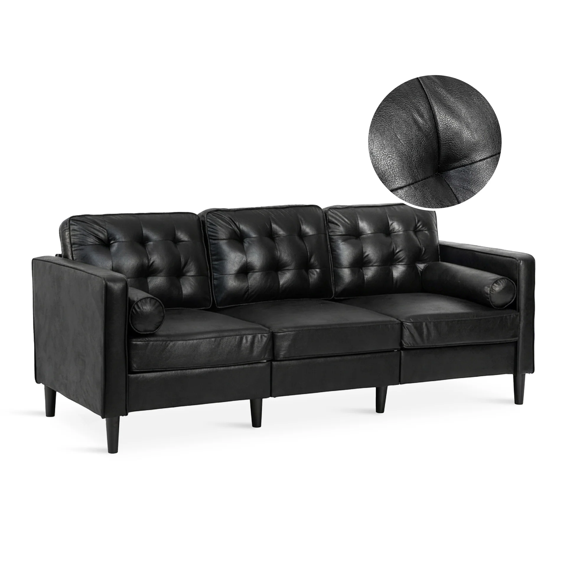 Apex 3 Seater Sofa - Black - Image 7
