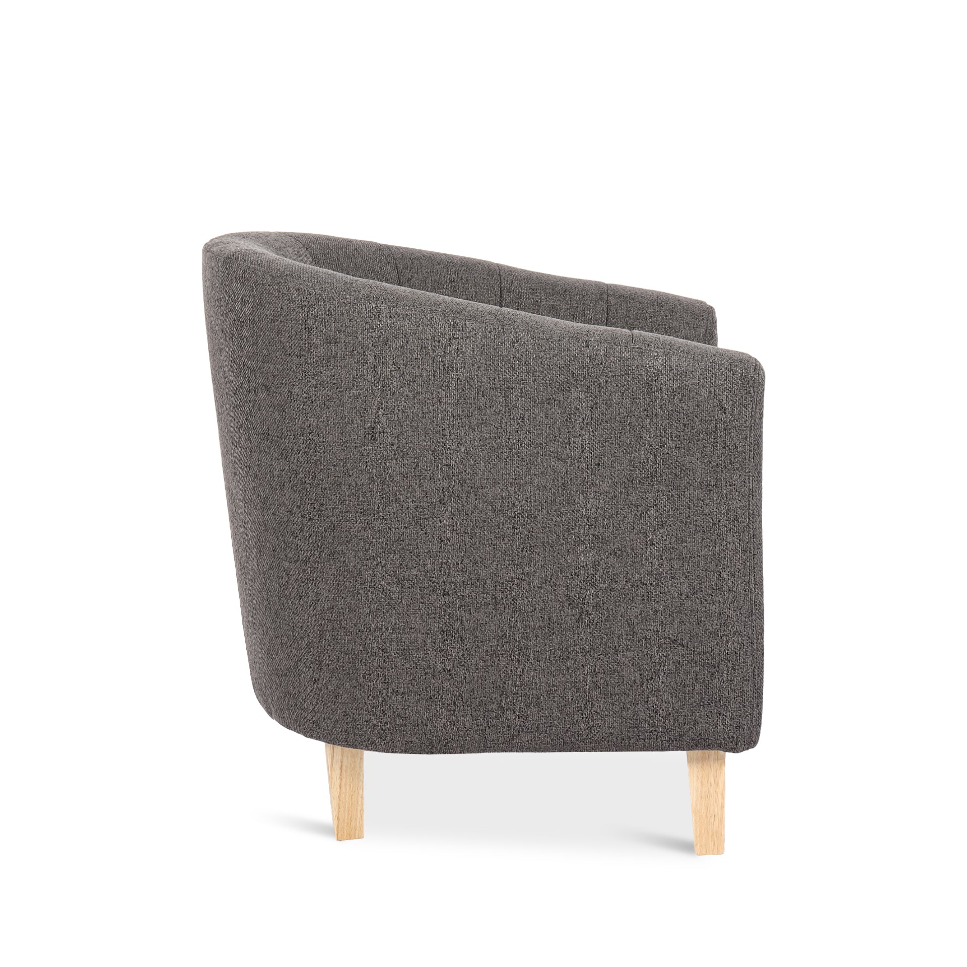 Ash High-Back Linen Armchair - Dark Grey - Image 10