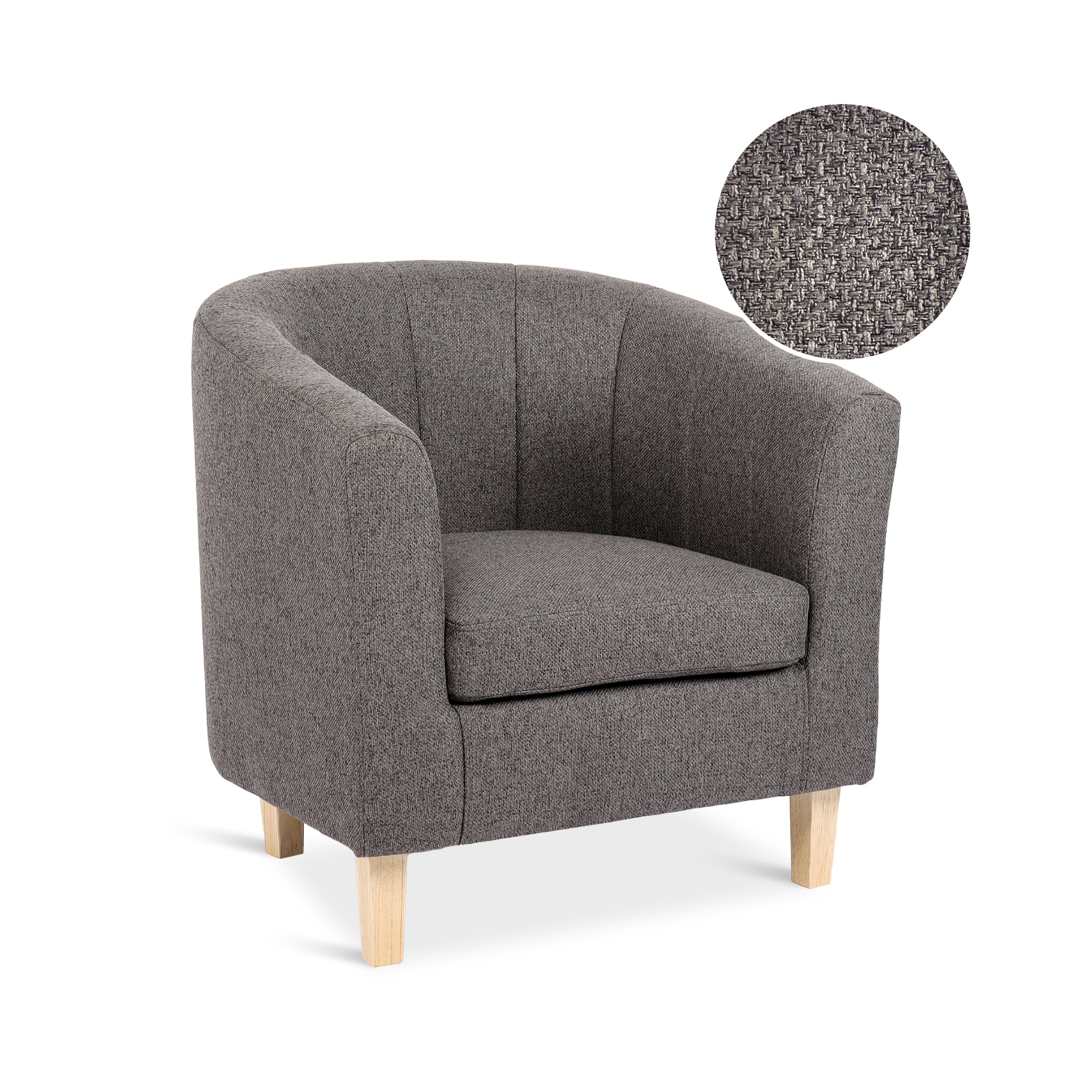 Ash High-Back Linen Armchair - Dark Grey - Image 8