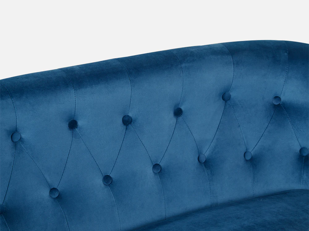 ASTANA 2 Seater Velvet Sofa - BLUE - Image 6