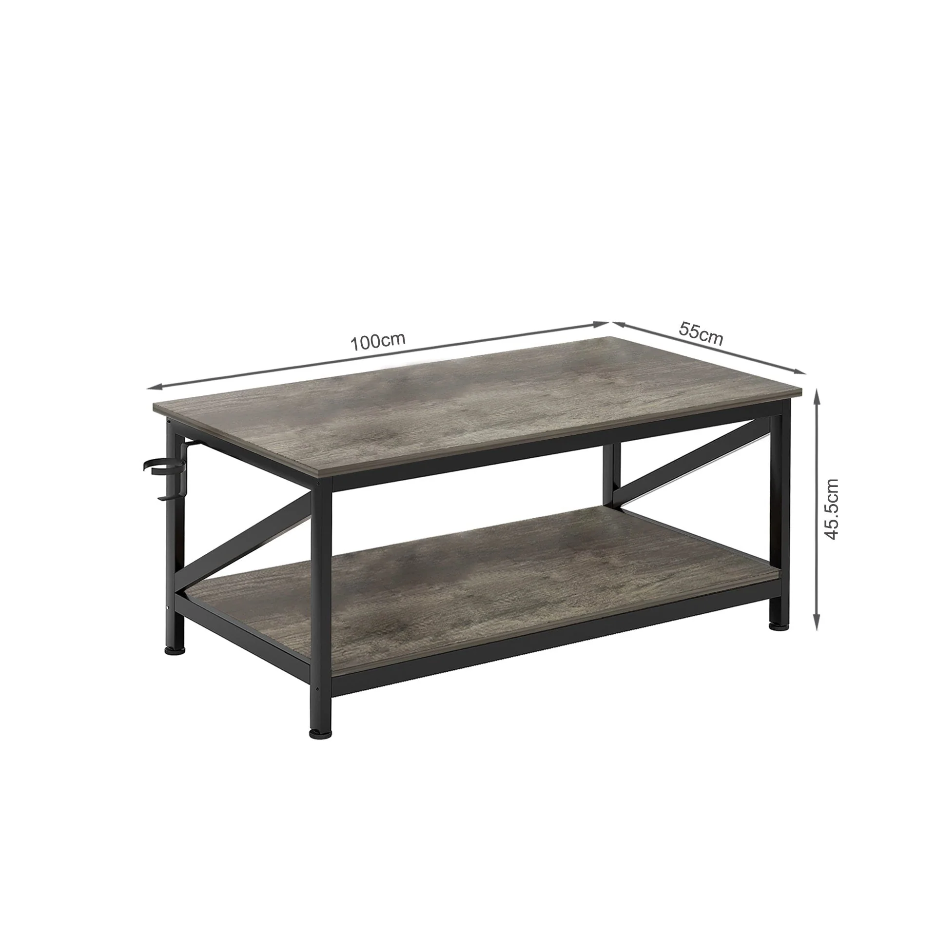 Atlas 1m Coffee Table - Grey Oak - Image 4