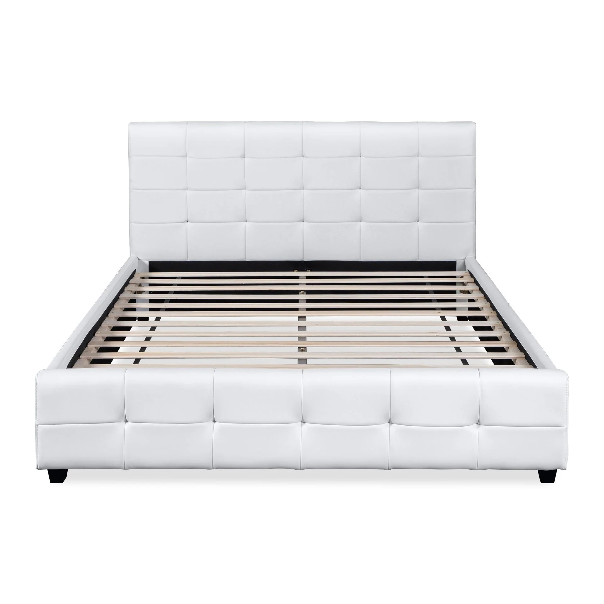 Augusta King PU Bed Frame - White - Image 2