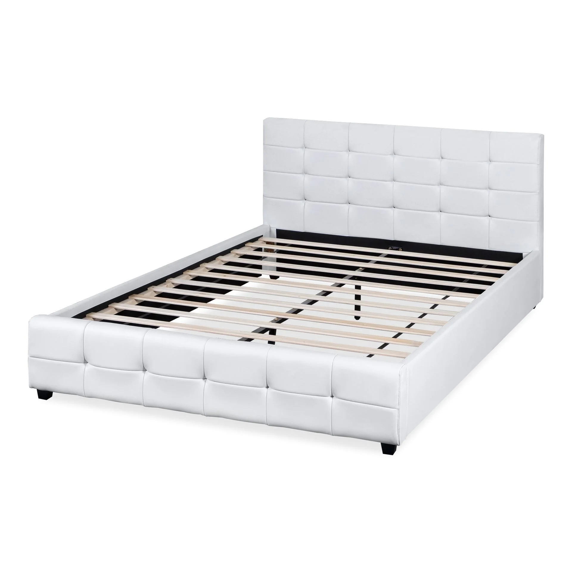 Augusta King PU Bed Frame - White - Image 3