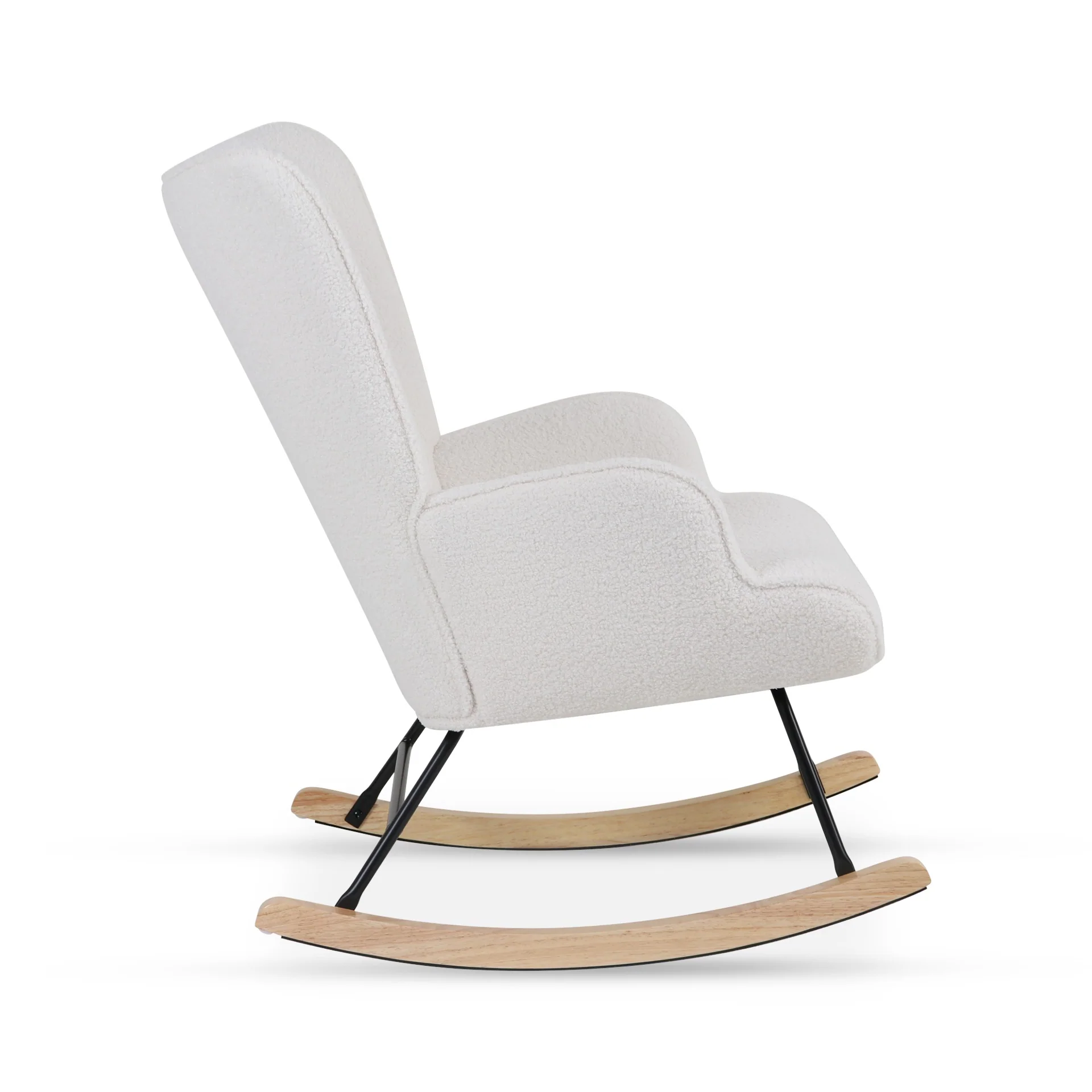Ava Boucle Rocking Armchair - White - Image 12