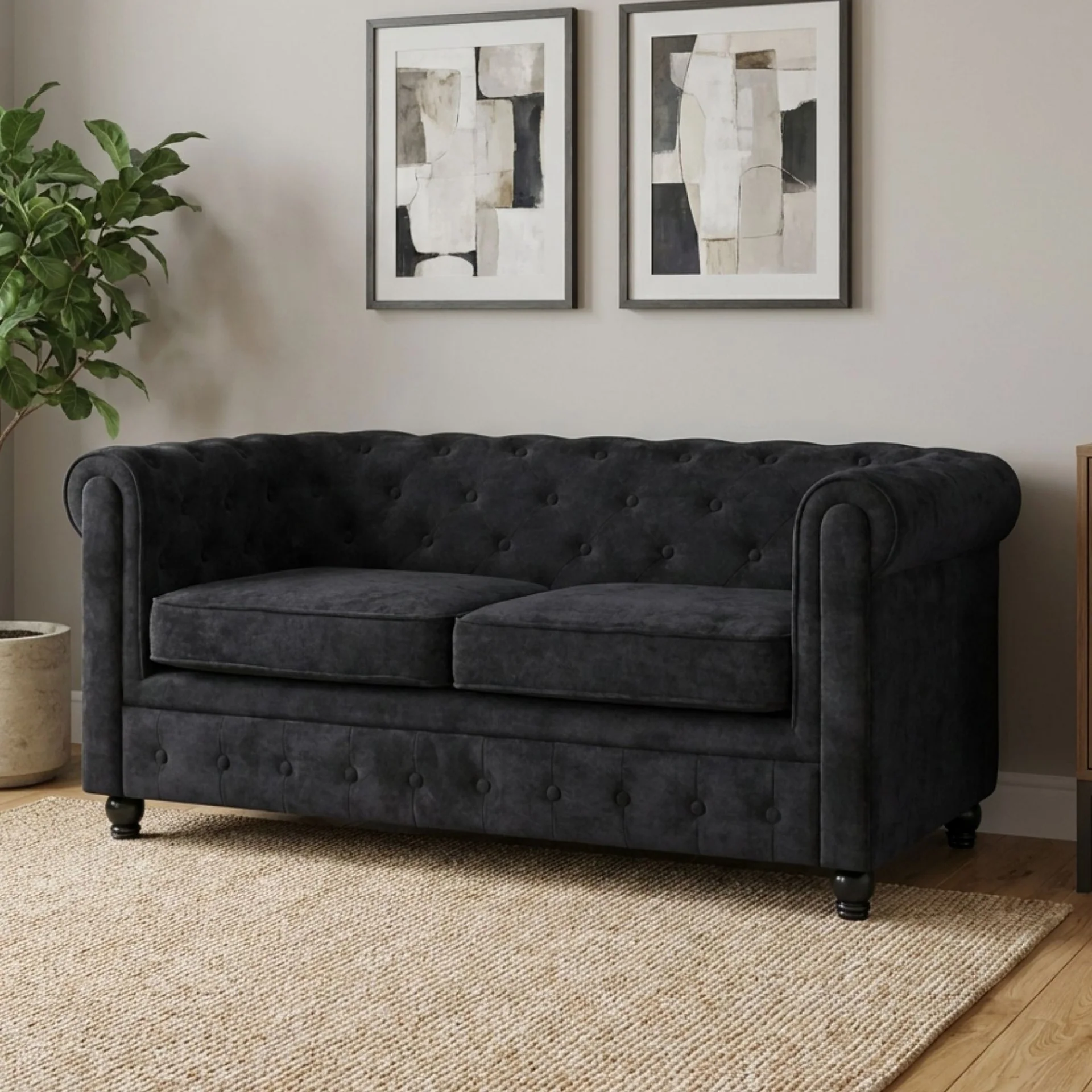 Aviana 2 Seater Sofa - Black