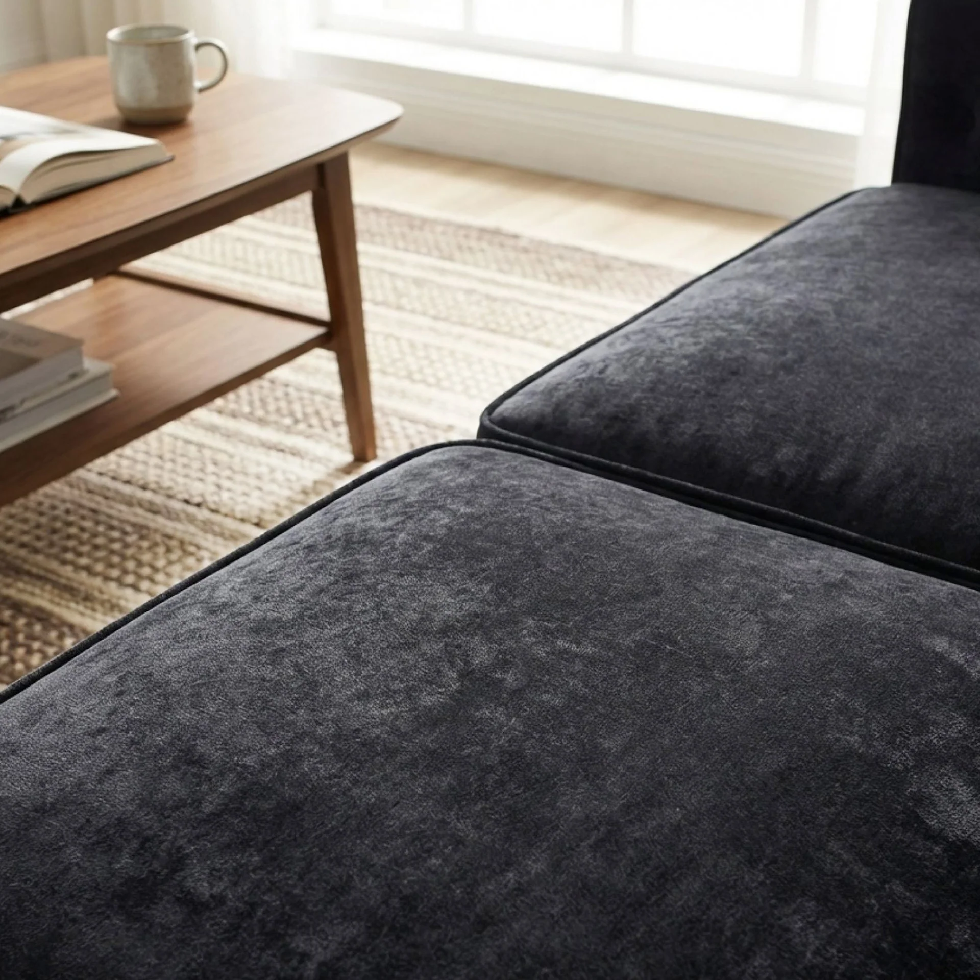 Aviana 2 Seater Sofa - Black - Image 6