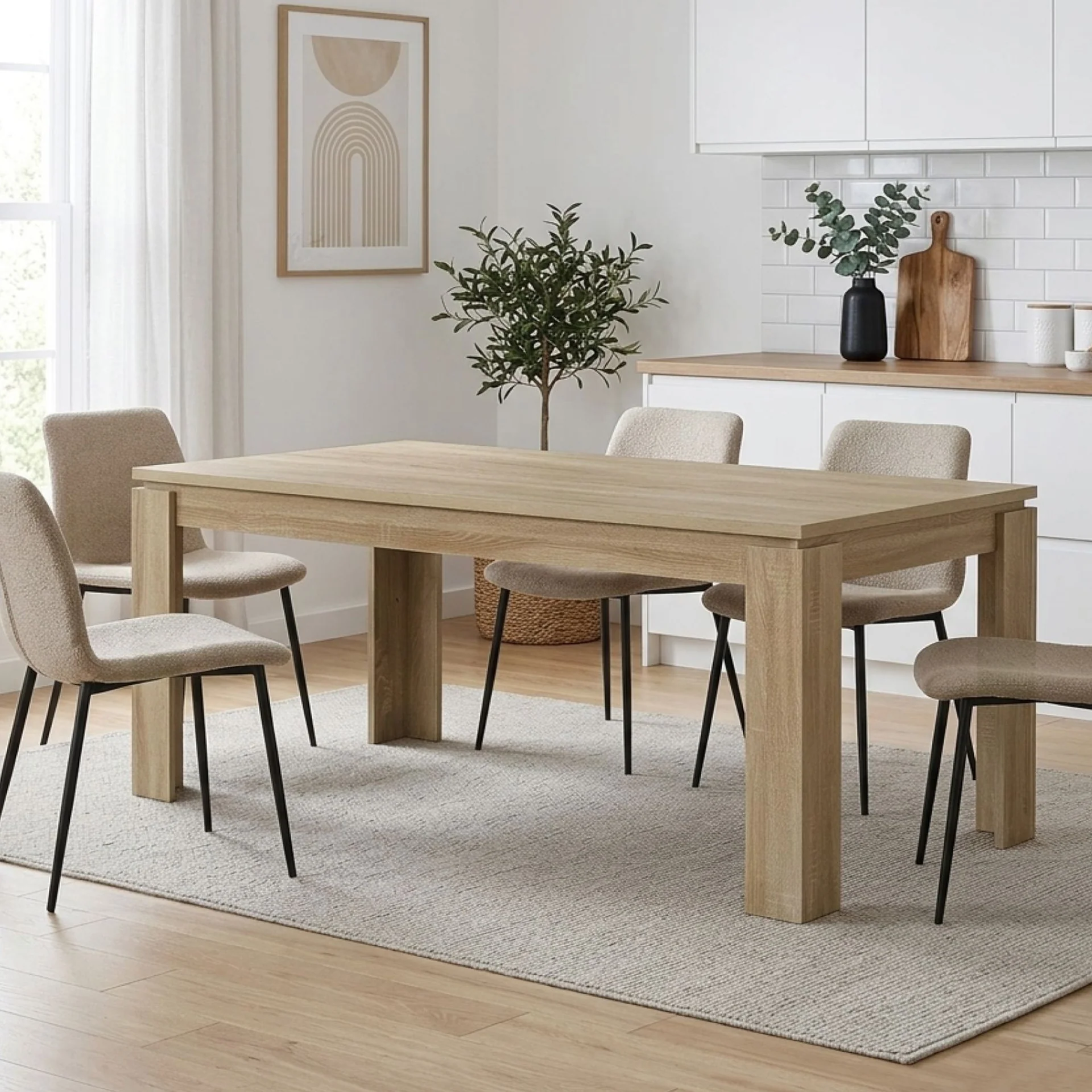Azar Dining Table Rectangle 180 X 90cm - Natural - Image 7