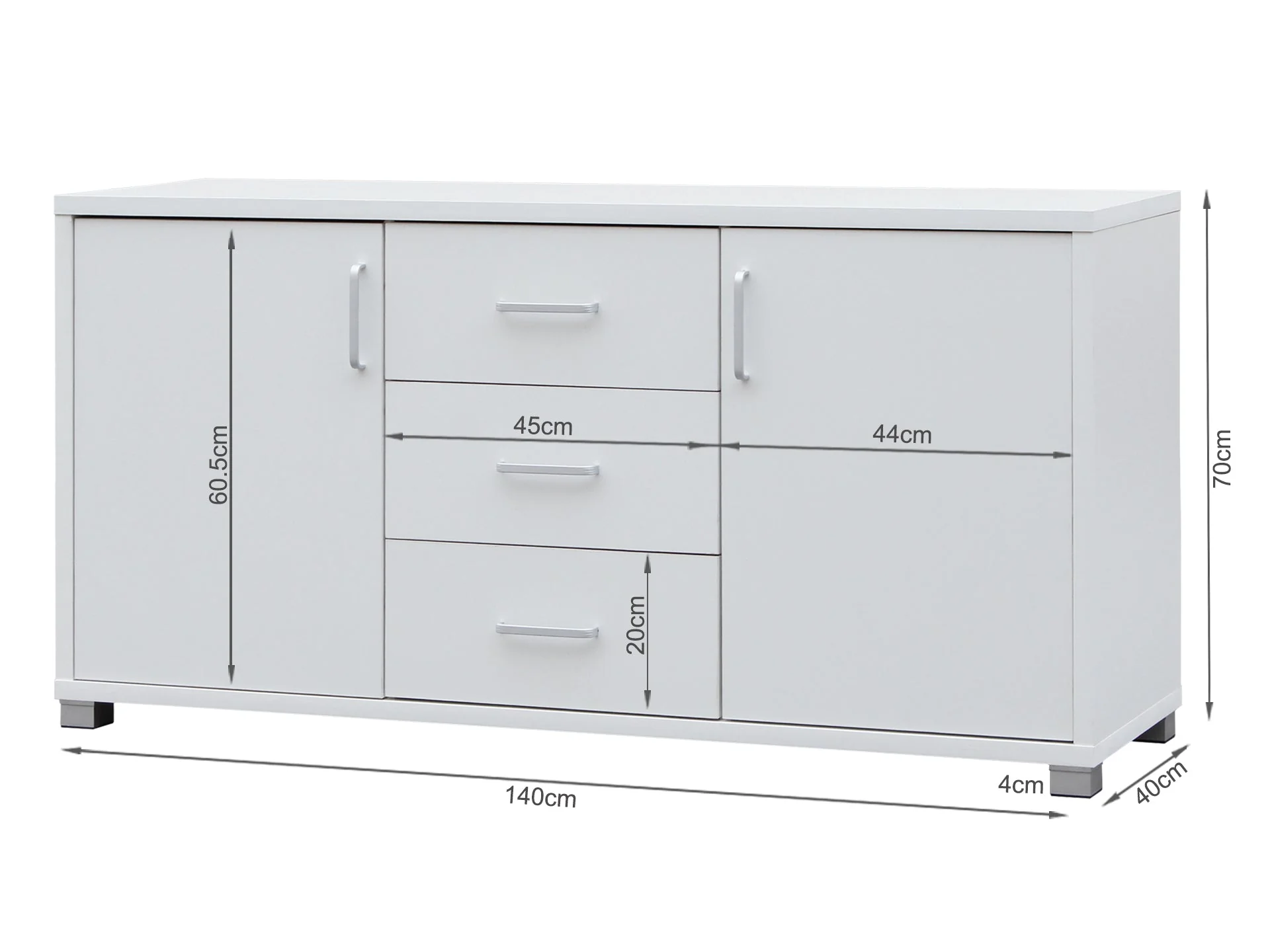 Baikal Wooden Buffet Table with Drawer - White - Image 10