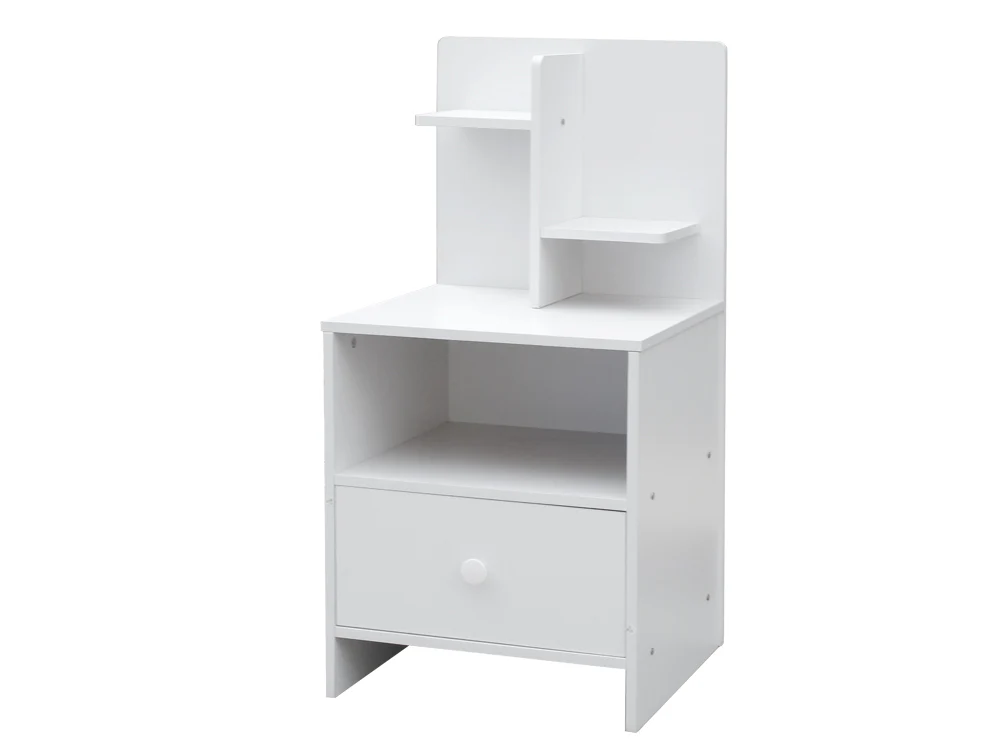 BAILEY Bedside Table with Shelves - WHITE - Image 2