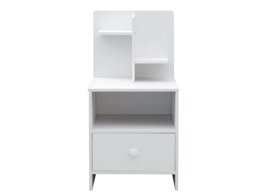 BAILEY Bedside Table with Shelves - WHITE - Image 4
