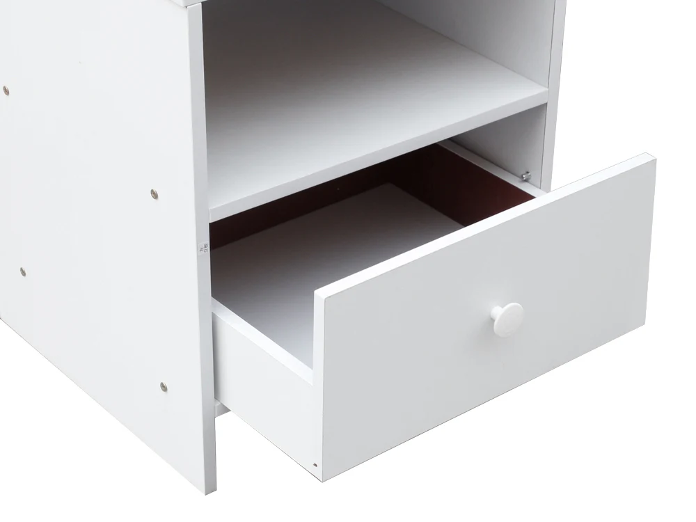 BAILEY Bedside Table with Shelves - WHITE - Image 5